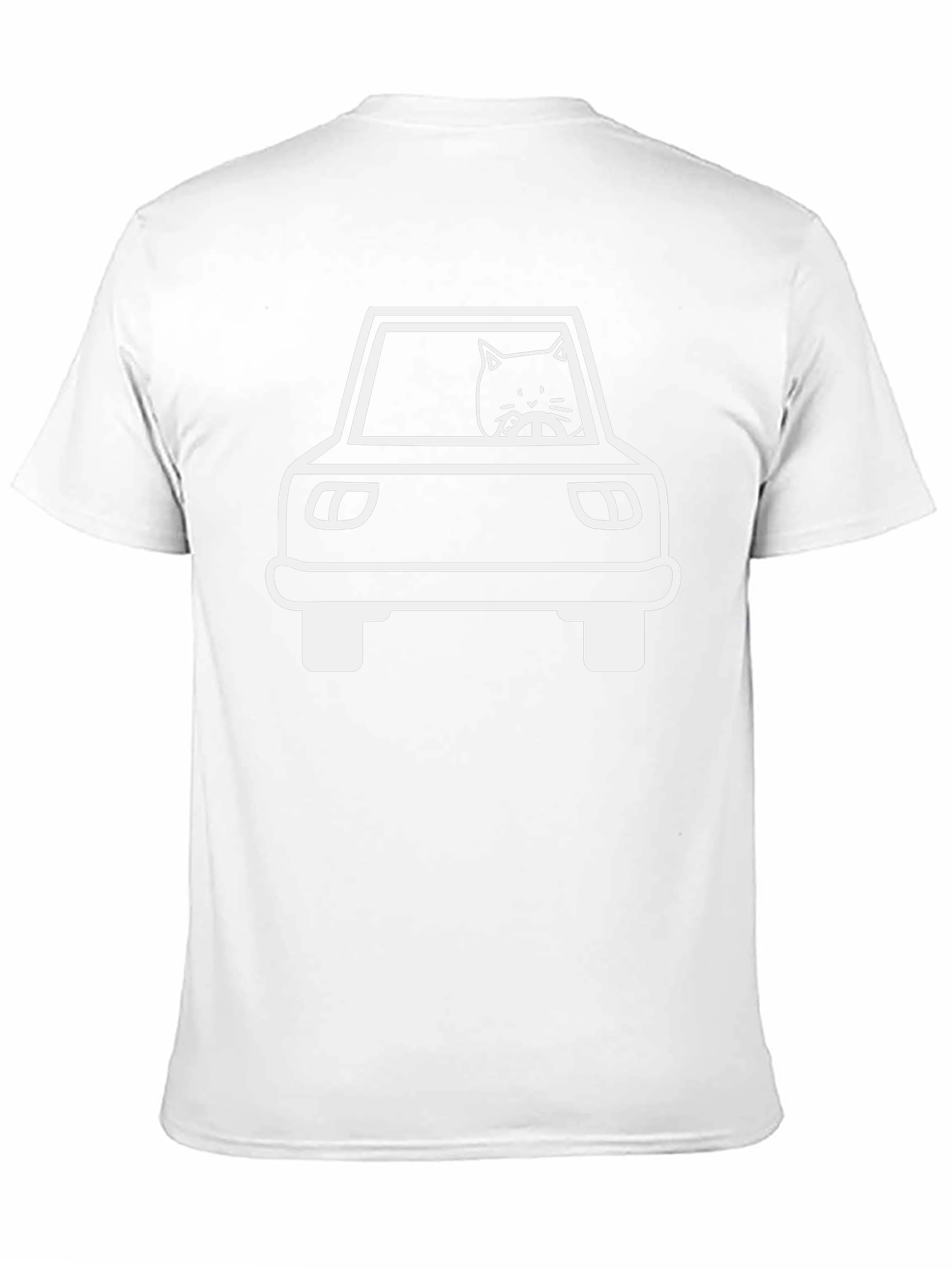 Cat Driving Car Graphic Tee - Black