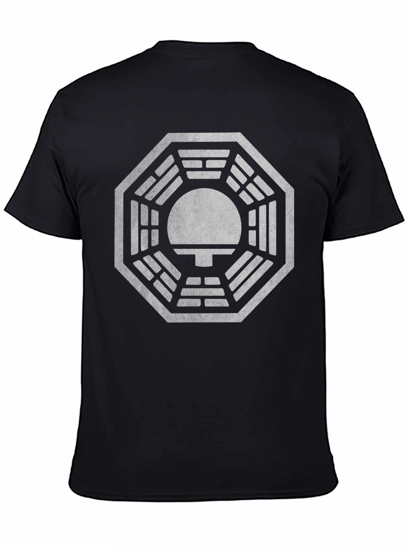 Mens Black T-Shirt with Mysterious Octagon Design