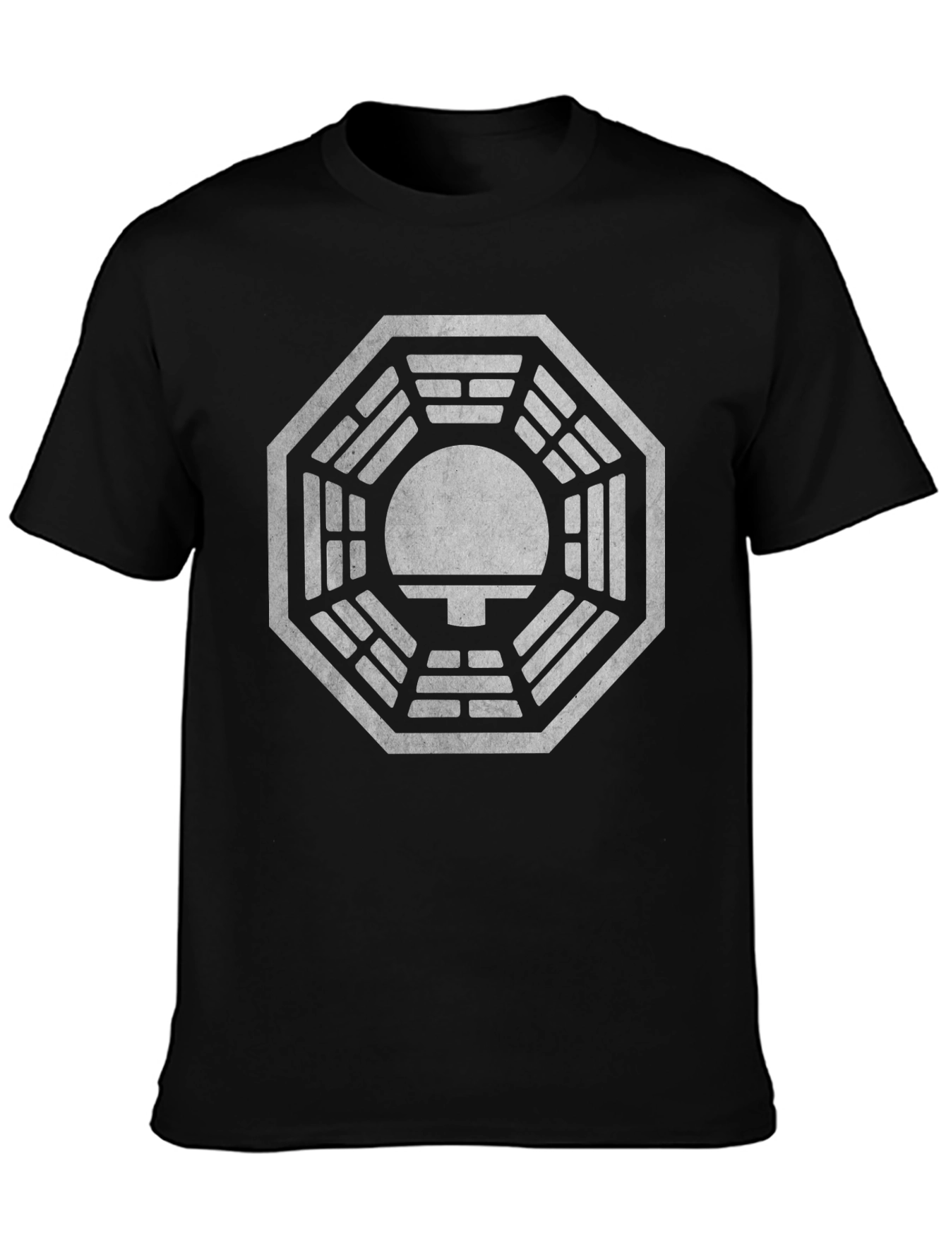 Mens Black T-Shirt with Mysterious Octagon Design
