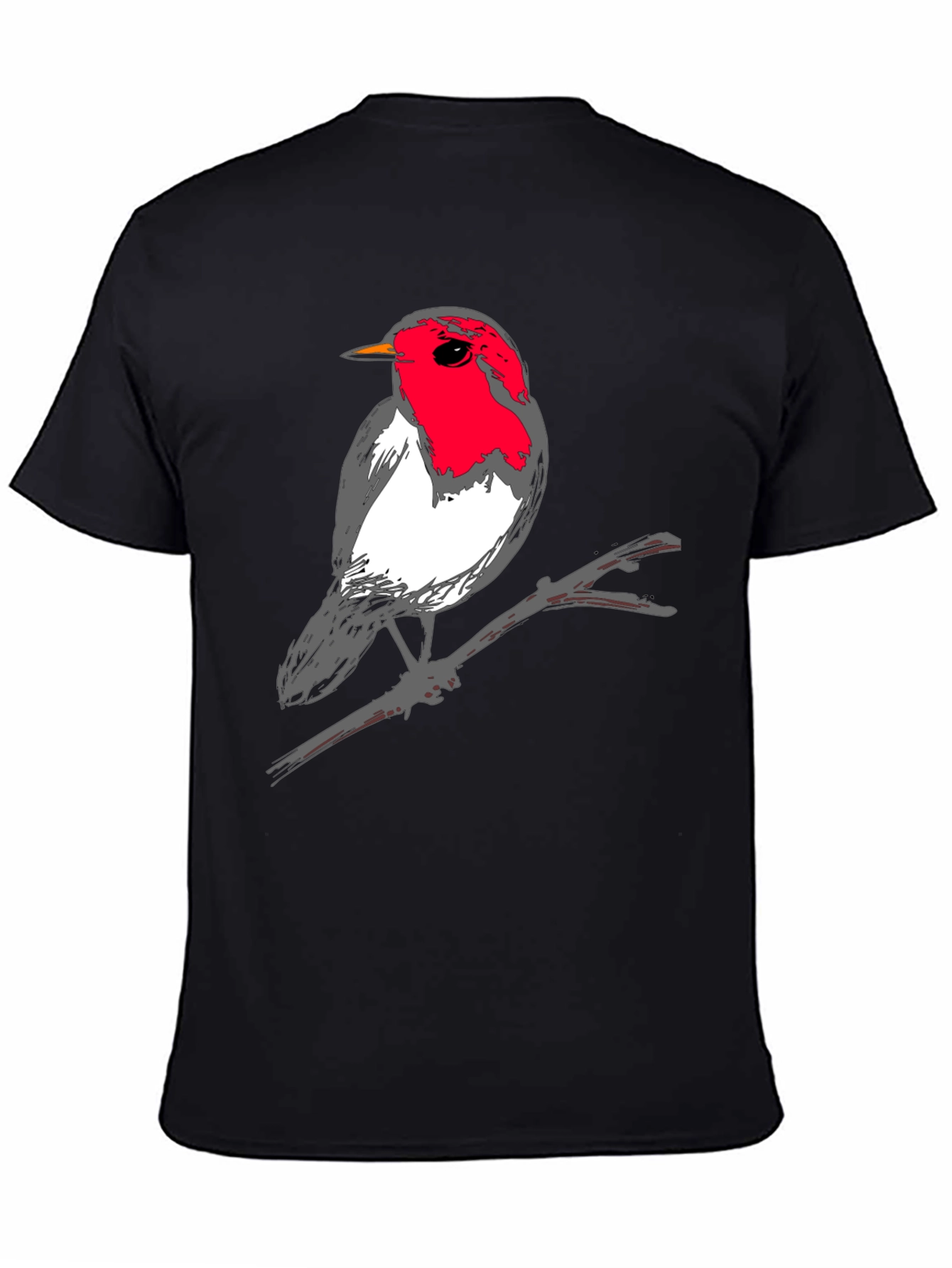 Robin Bird Graphic T-Shirt - Black Casual Tee