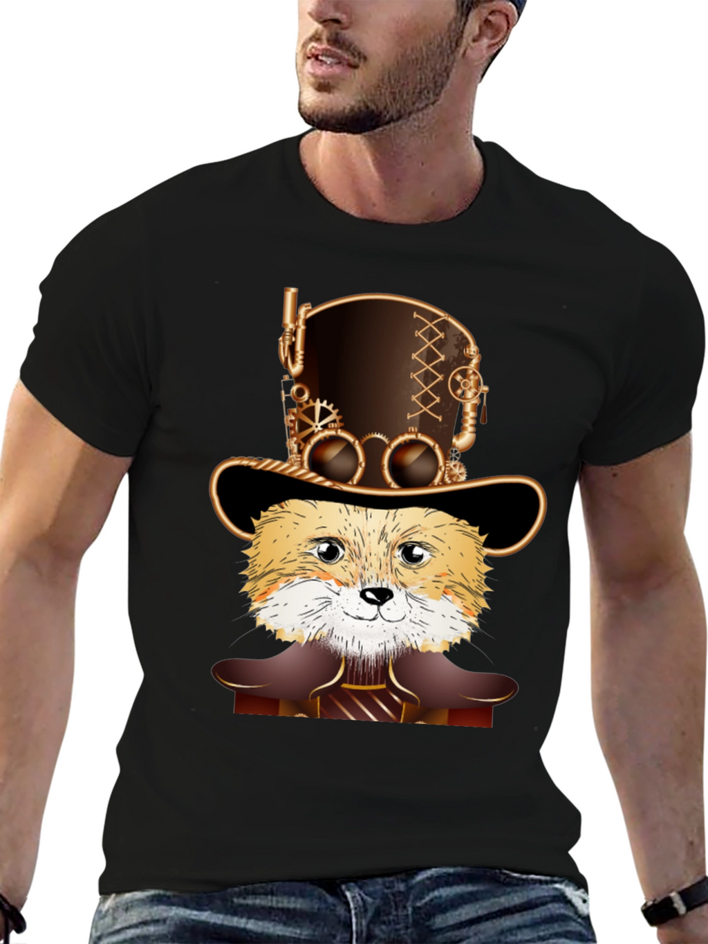 Steampunk Fox T-Shirt - Unique Design