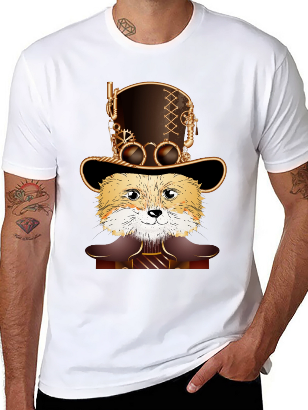 Steampunk Fox T-Shirt - Unique Design