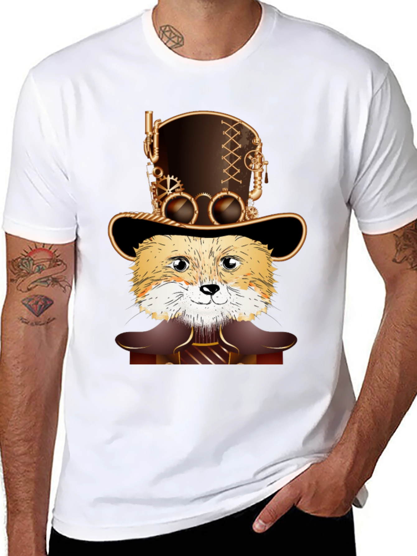 Steampunk Fox T-Shirt - Unique Design
