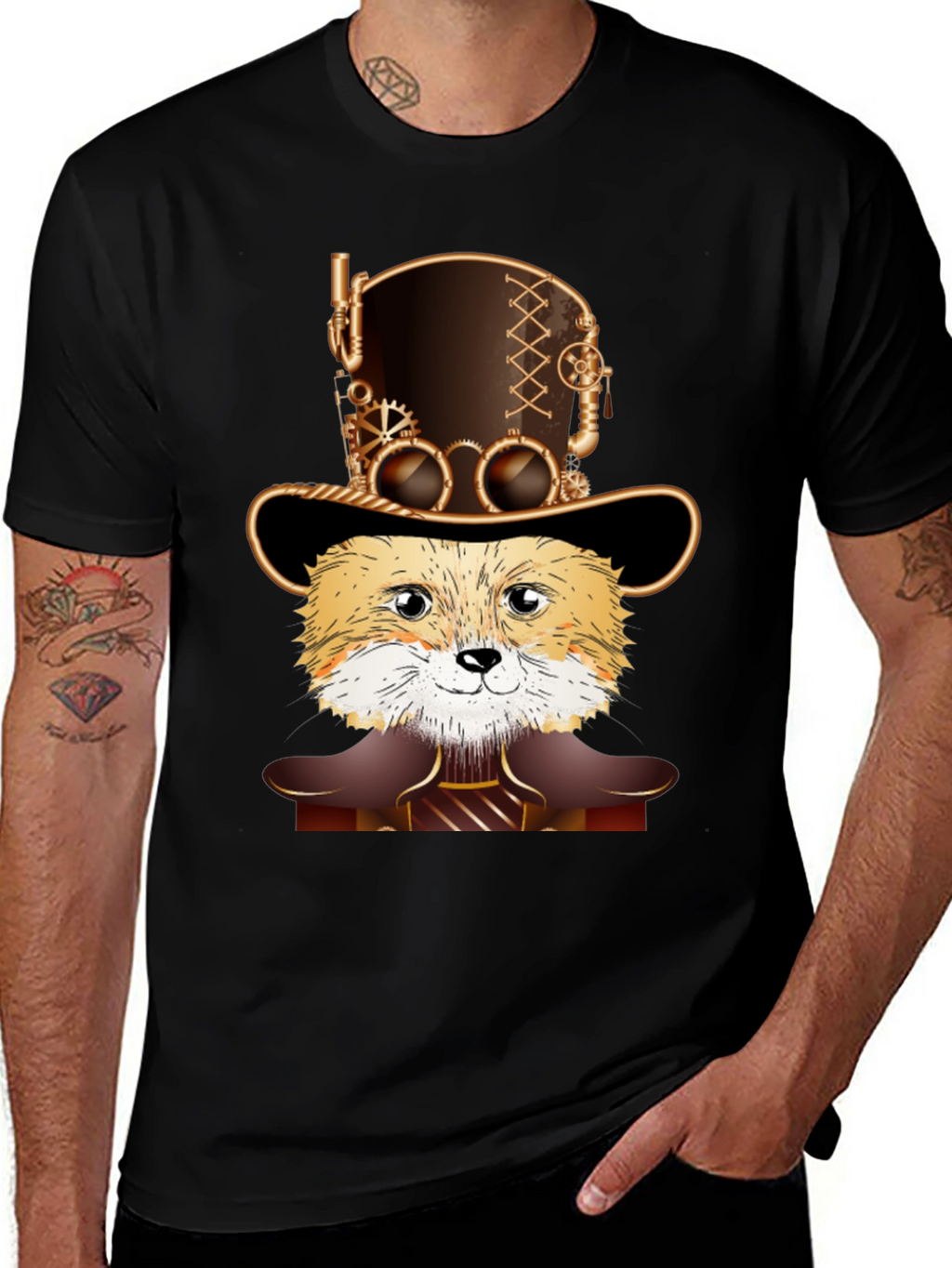 Steampunk Fox T-Shirt - Unique Design