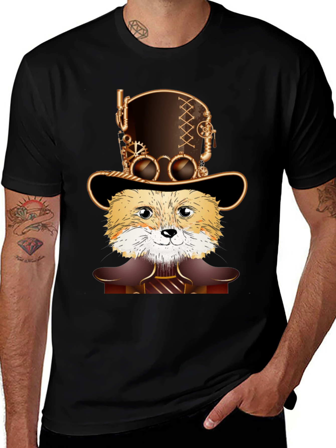Steampunk Fox T-Shirt - Unique Design