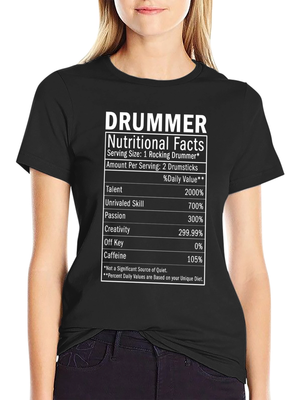 Funny Drummer Nutritional Facts T-Shirt