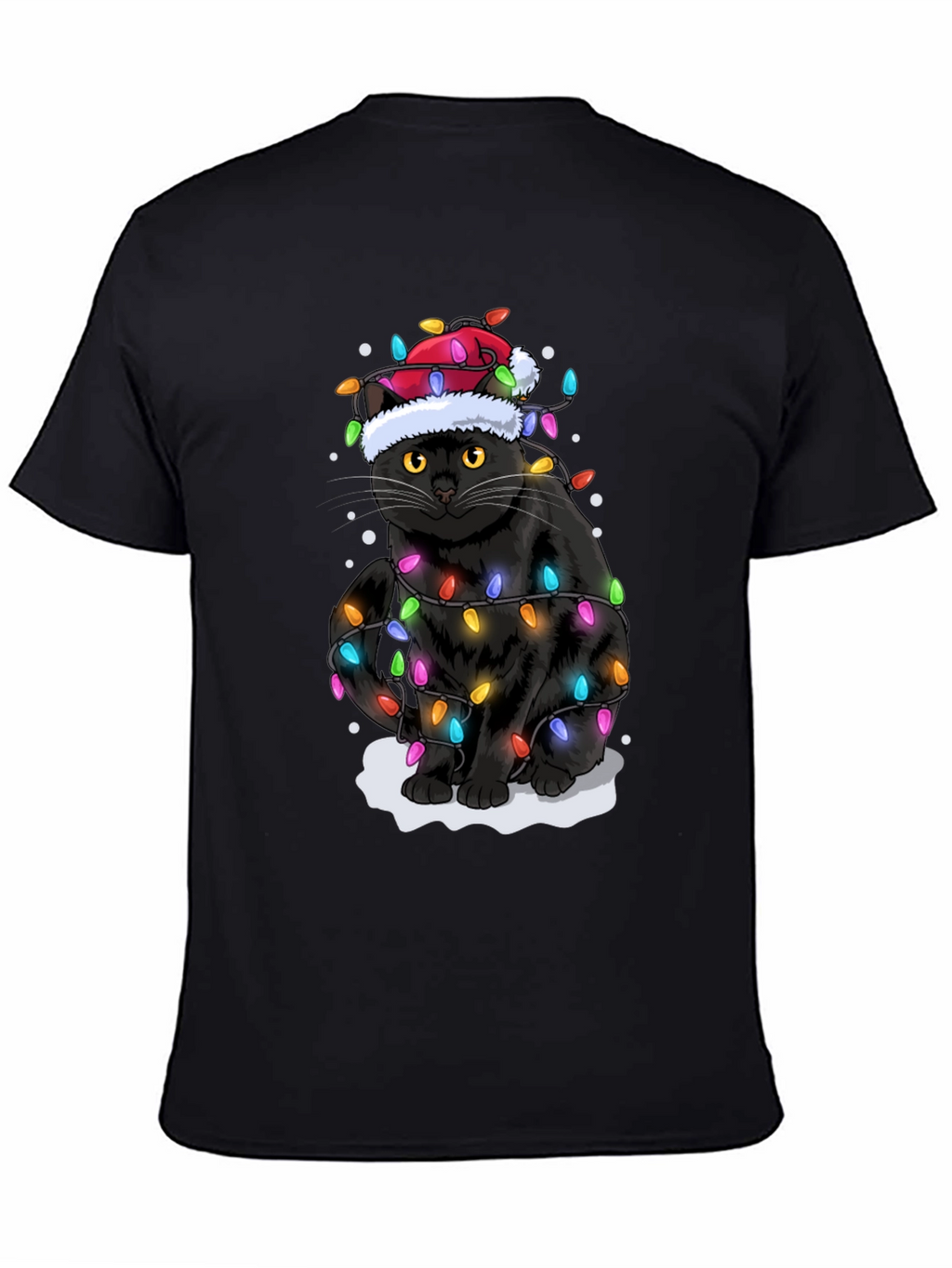 Christmas Cat Holiday Lights Graphic Tee