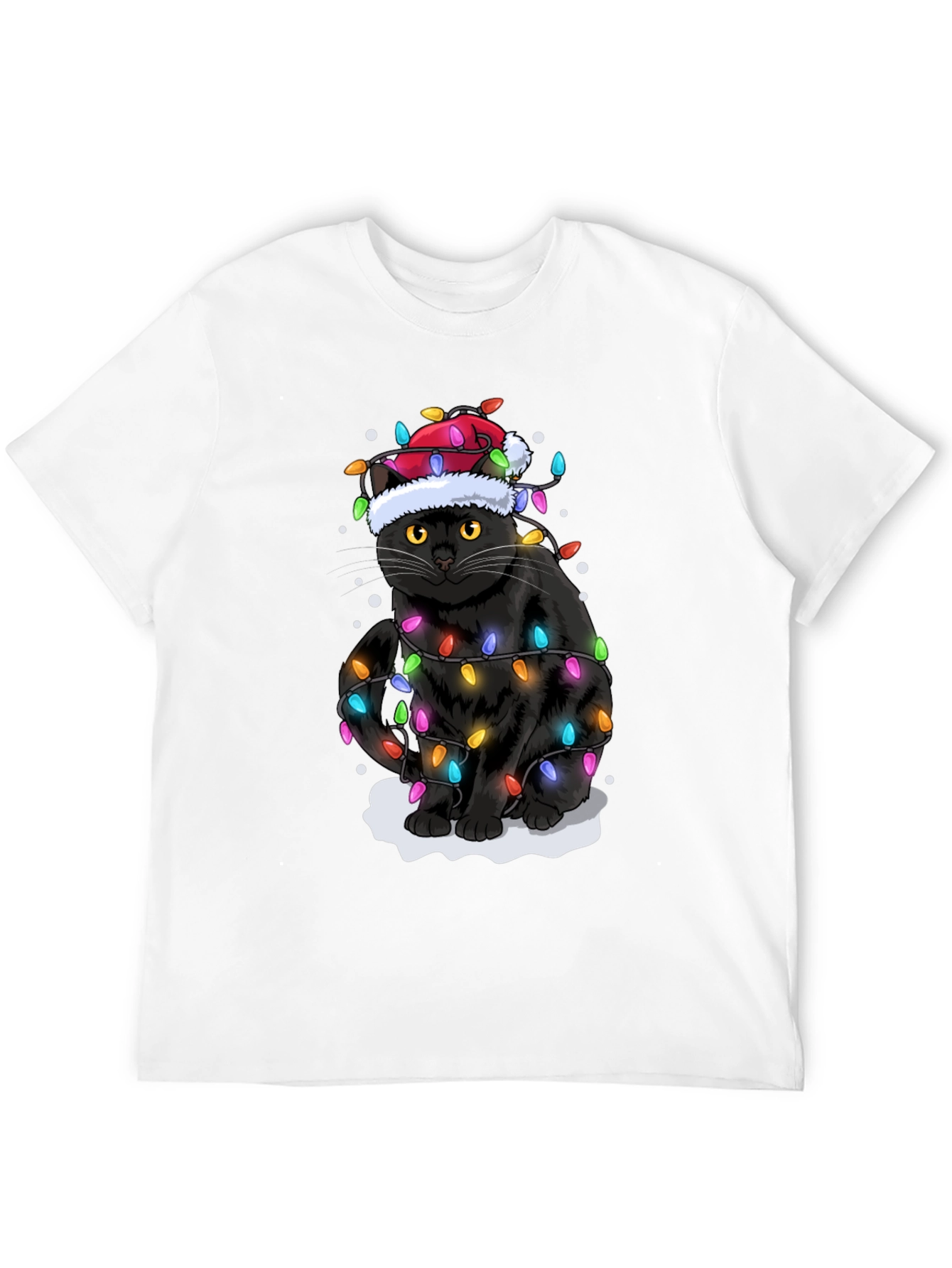 Christmas Cat Holiday Lights Graphic Tee