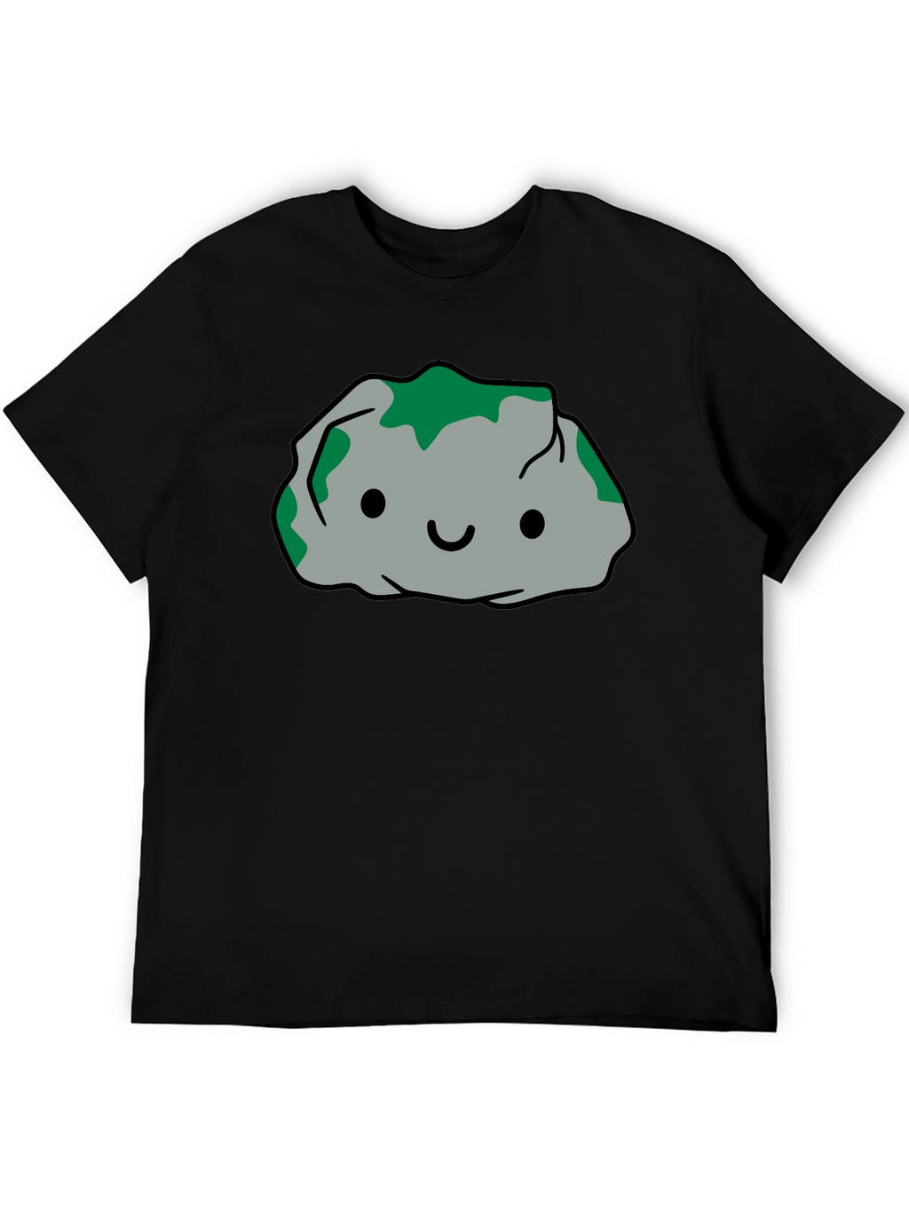 Cute Rock Character Black T-Shirt