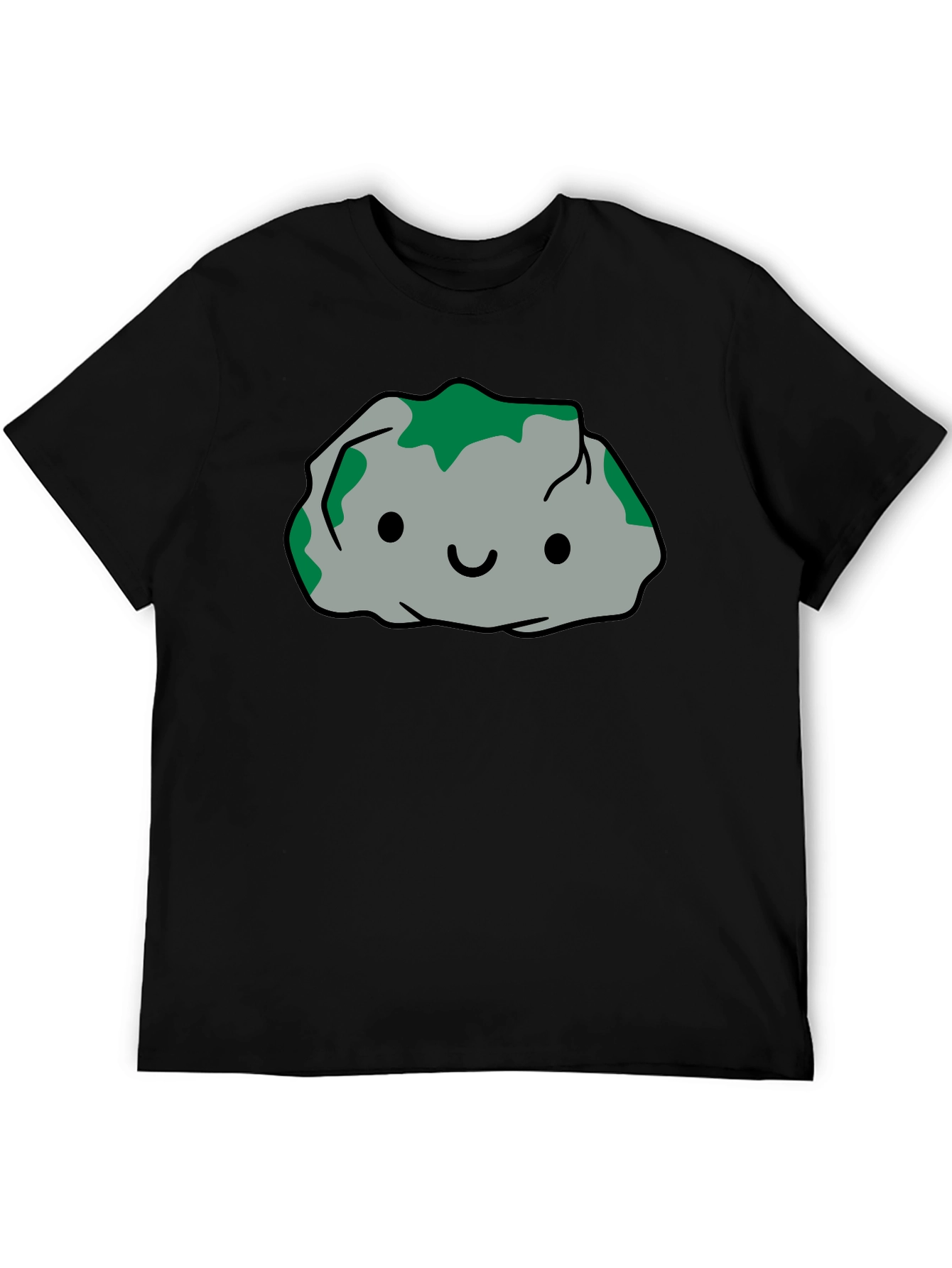 Cute Rock Character Black T-Shirt