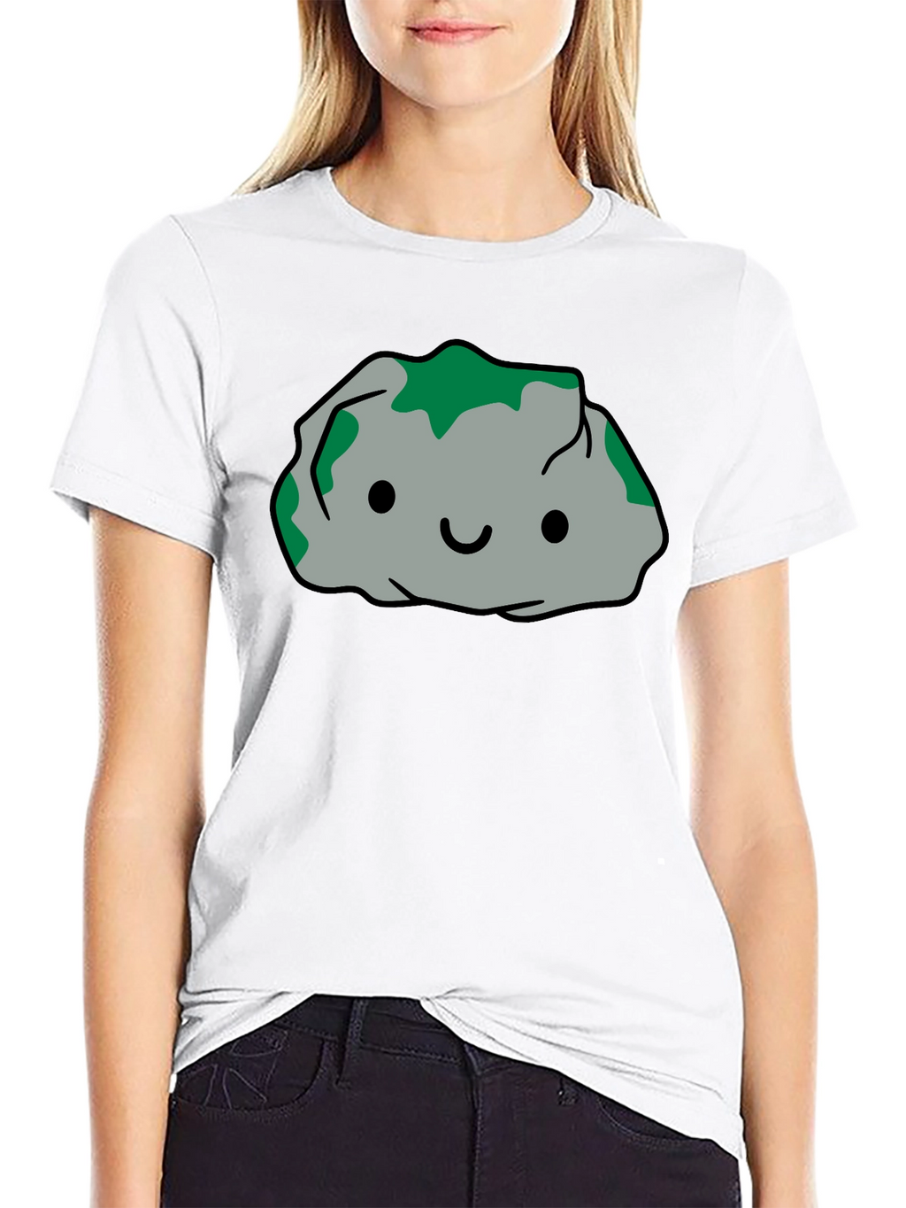 Cute Rock Character Black T-Shirt