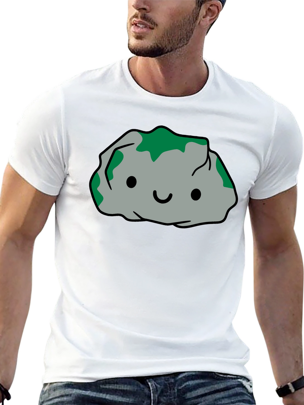 Cute Rock Character Black T-Shirt
