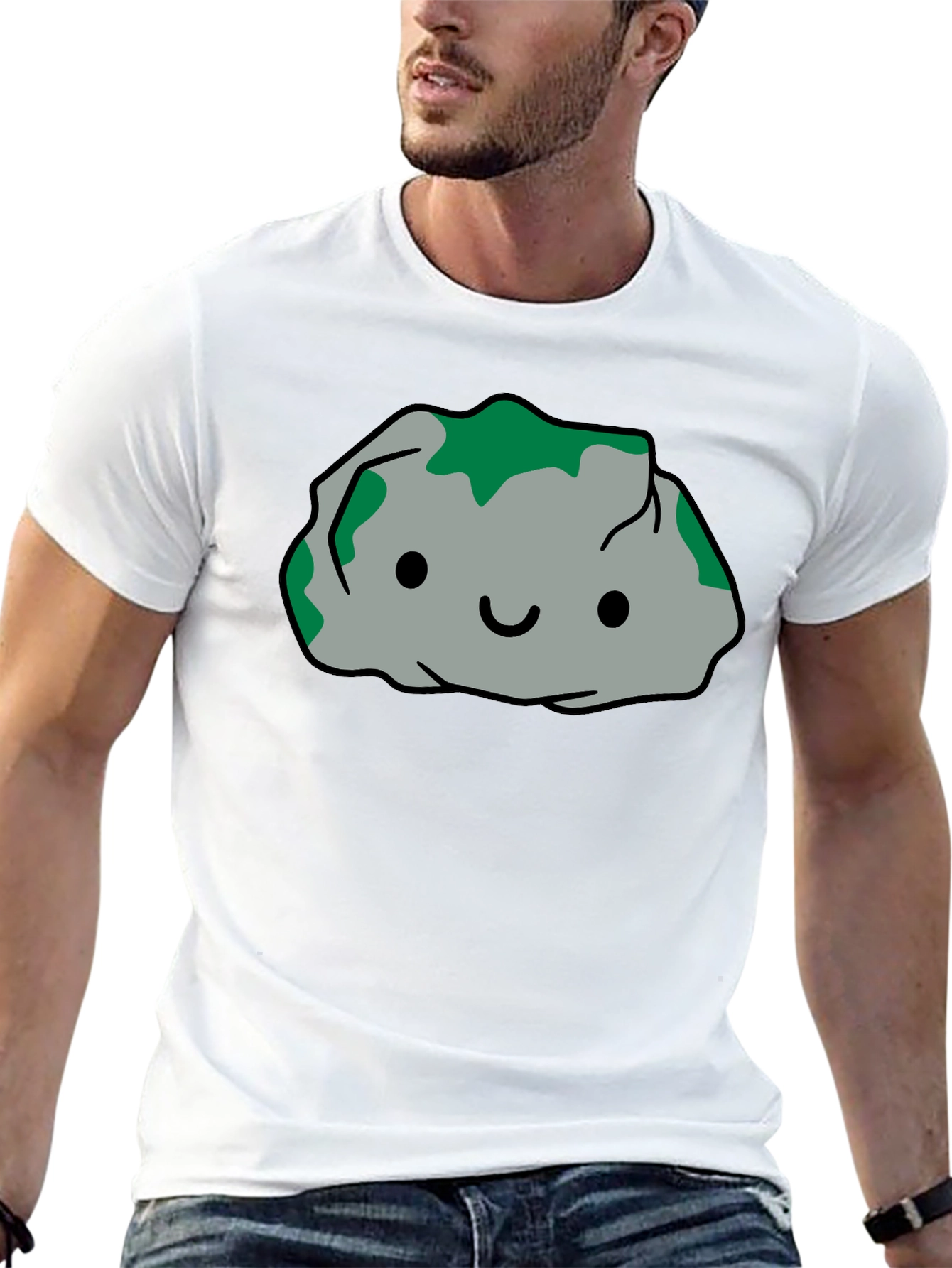 Cute Rock Character Black T-Shirt