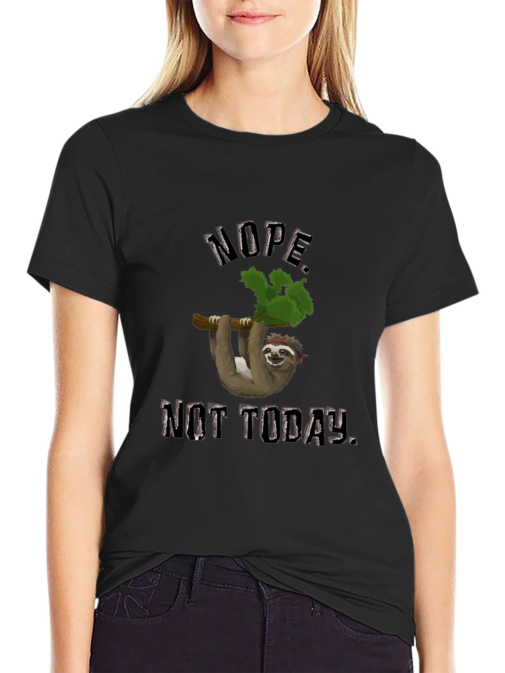 Nope Not Today Sloth Graphic T-Shirt