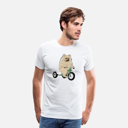 Pomeranian Dog On A Tricycle Dog