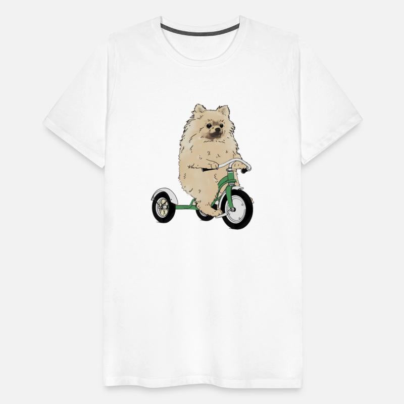 Pomeranian Dog On A Tricycle Dog