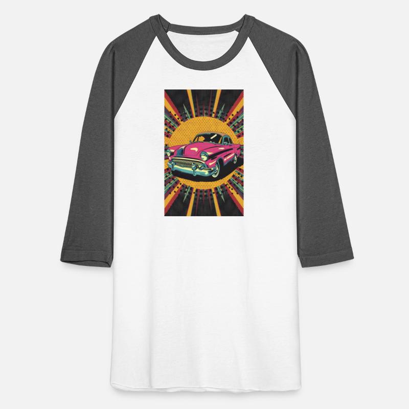 Pop art rendition of a classic car vibrant colors