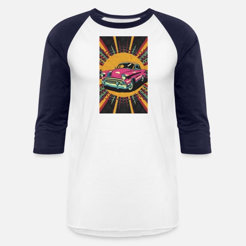 Pop art rendition of a classic car vibrant colors