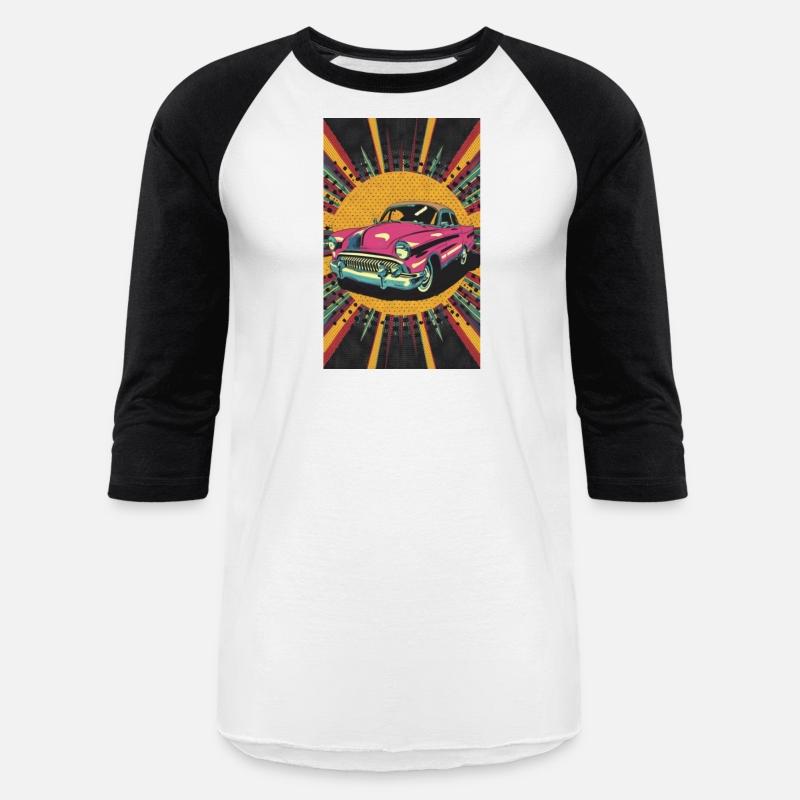 Pop art rendition of a classic car vibrant colors