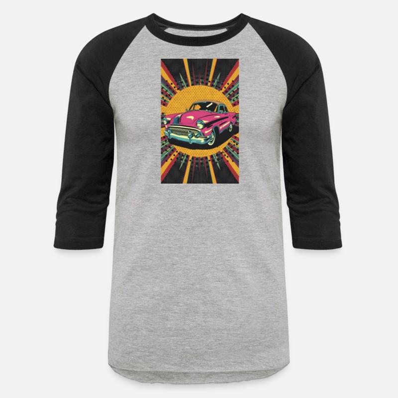 Pop art rendition of a classic car vibrant colors