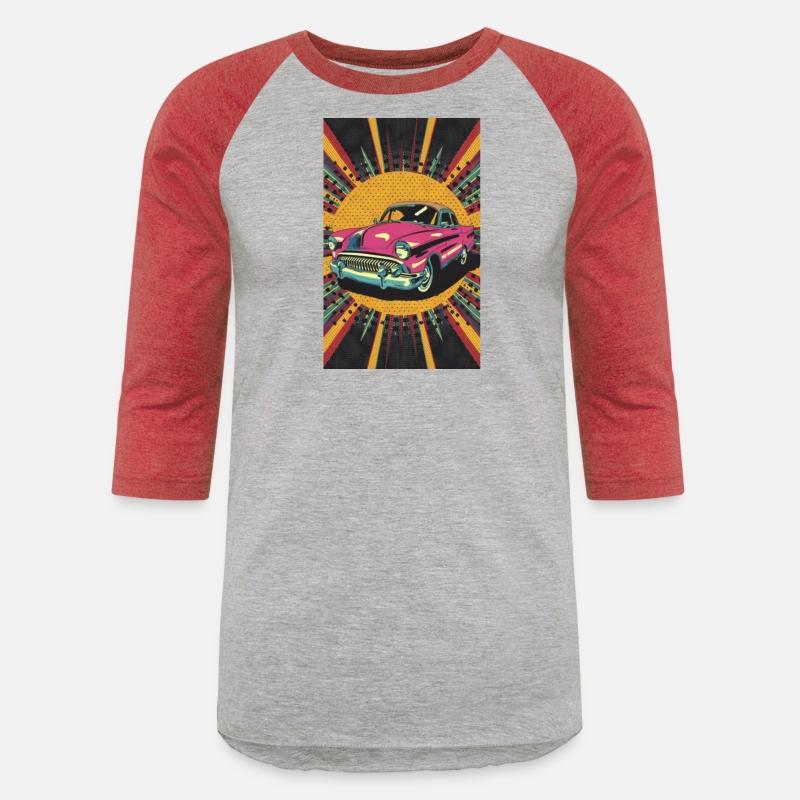 Pop art rendition of a classic car vibrant colors