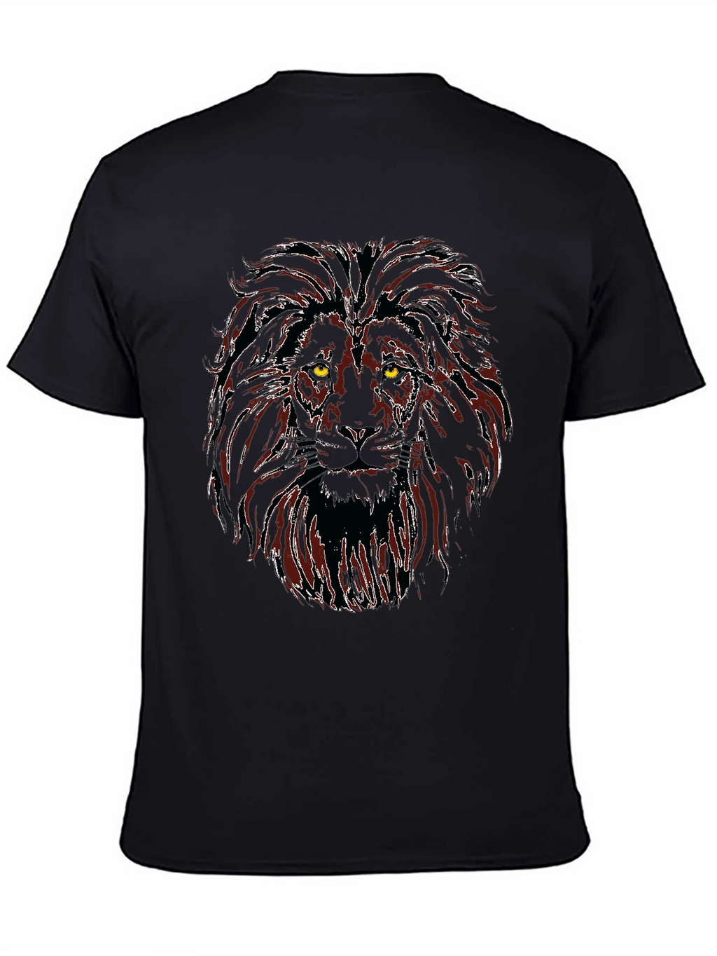 Lion Graphic Black T-Shirt for Men