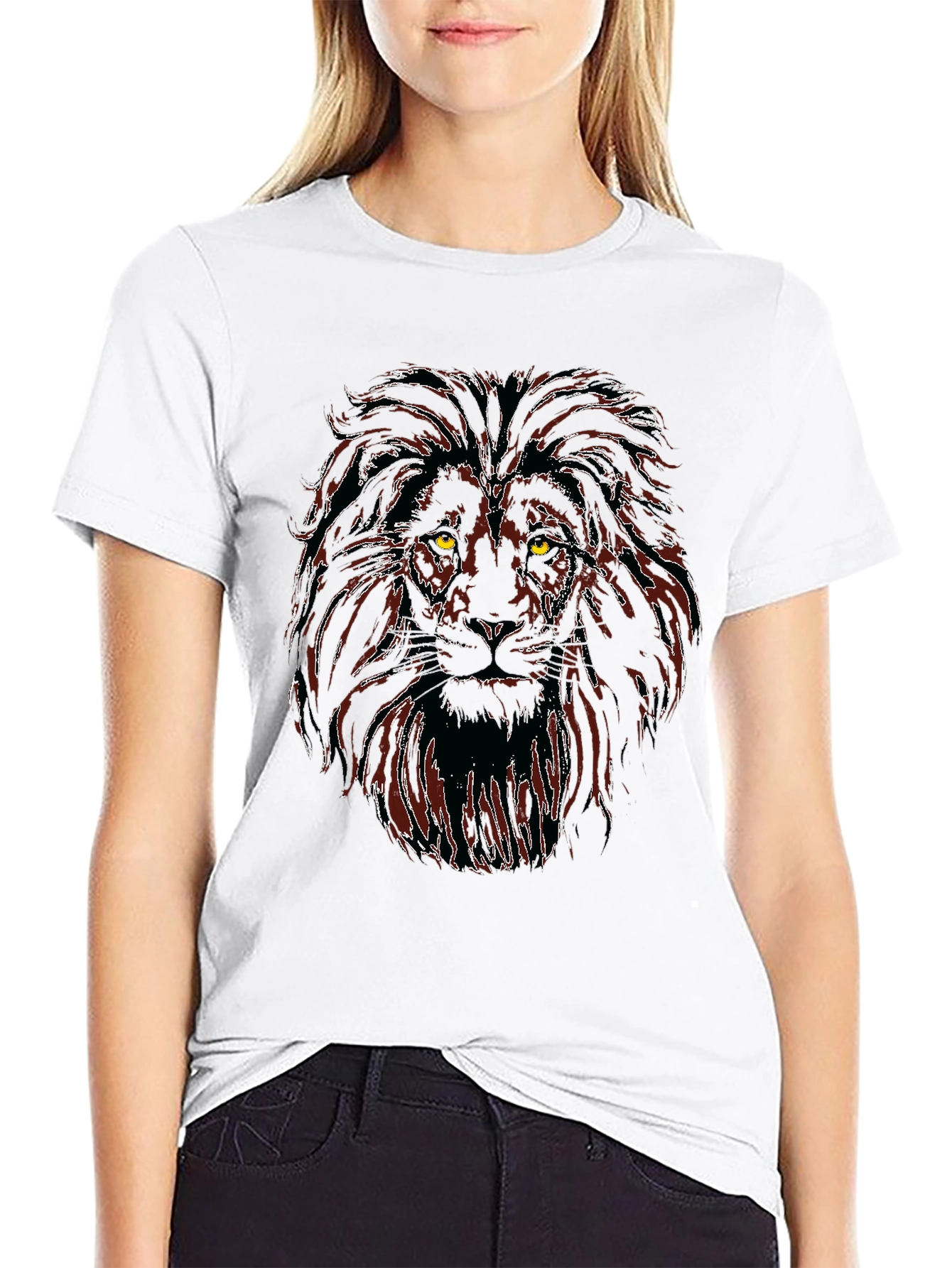 Lion Graphic Black T-Shirt for Men