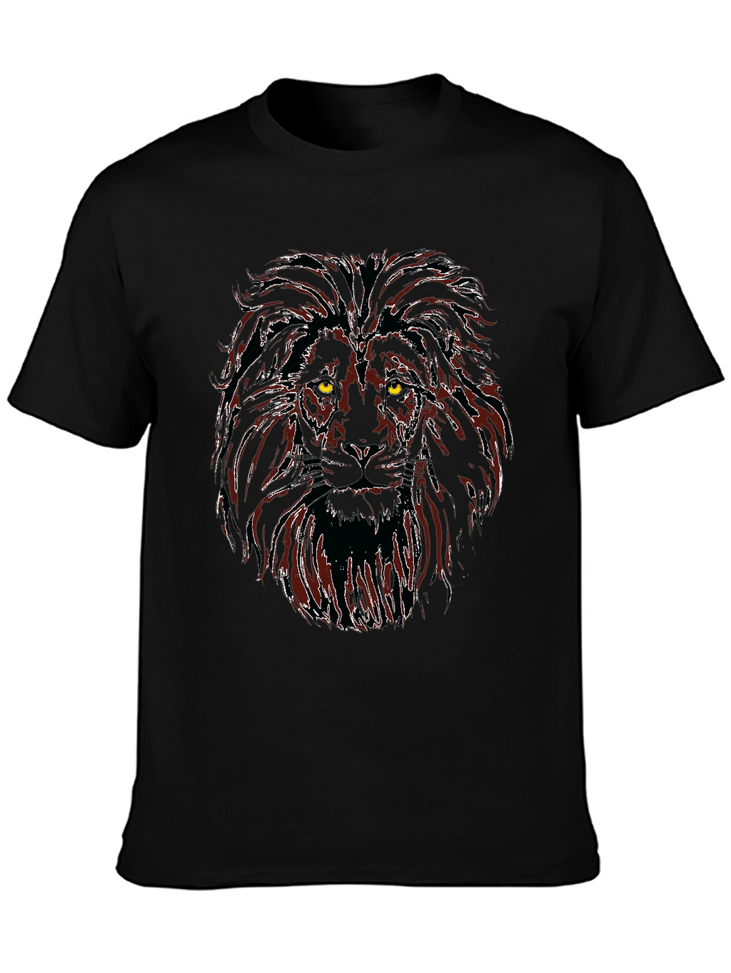 Lion Graphic Black T-Shirt for Men