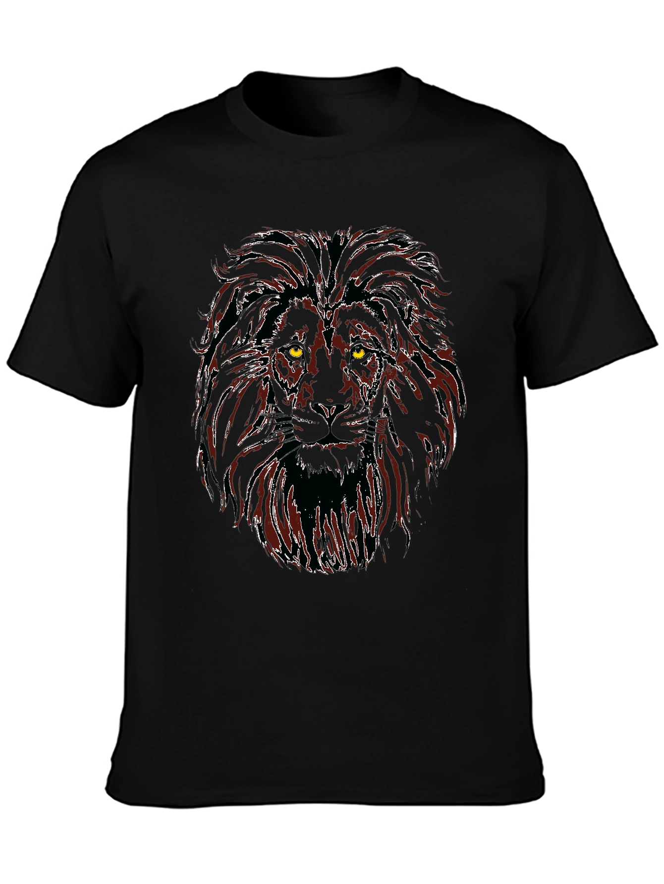 Lion Graphic Black T-Shirt for Men