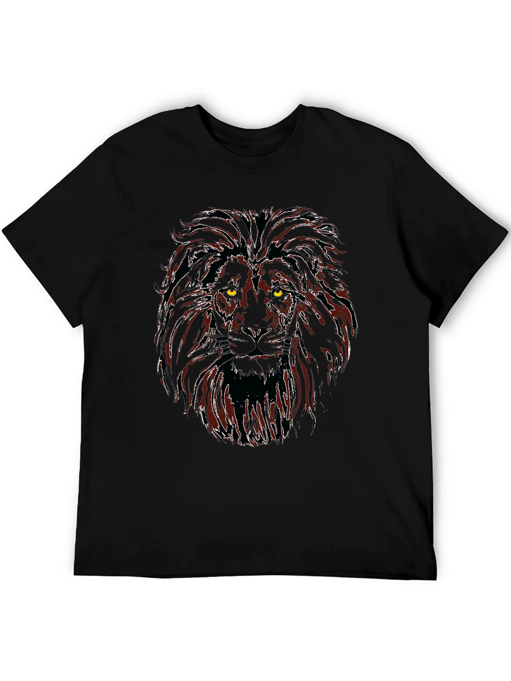 Lion Graphic Black T-Shirt for Men