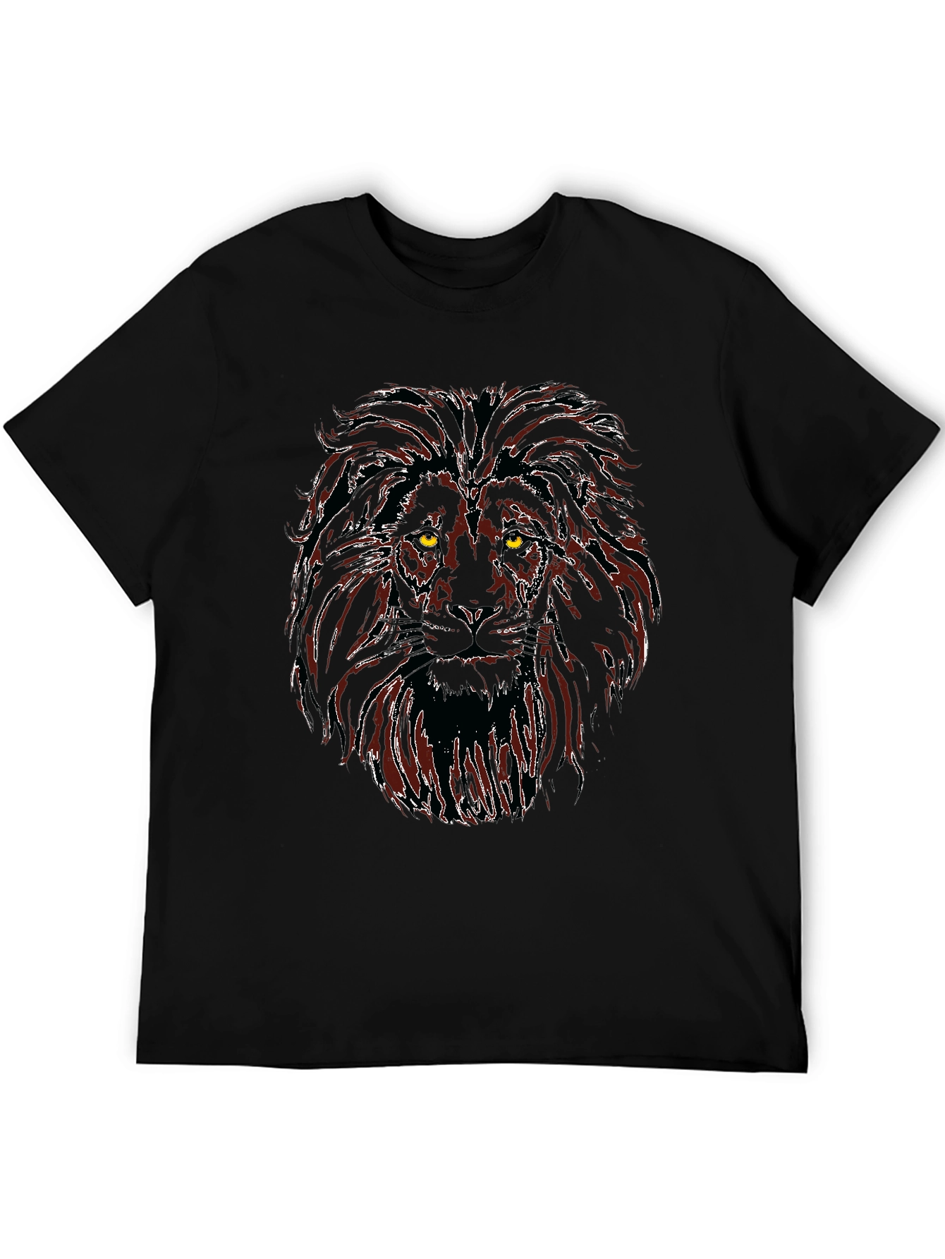 Lion Graphic Black T-Shirt for Men
