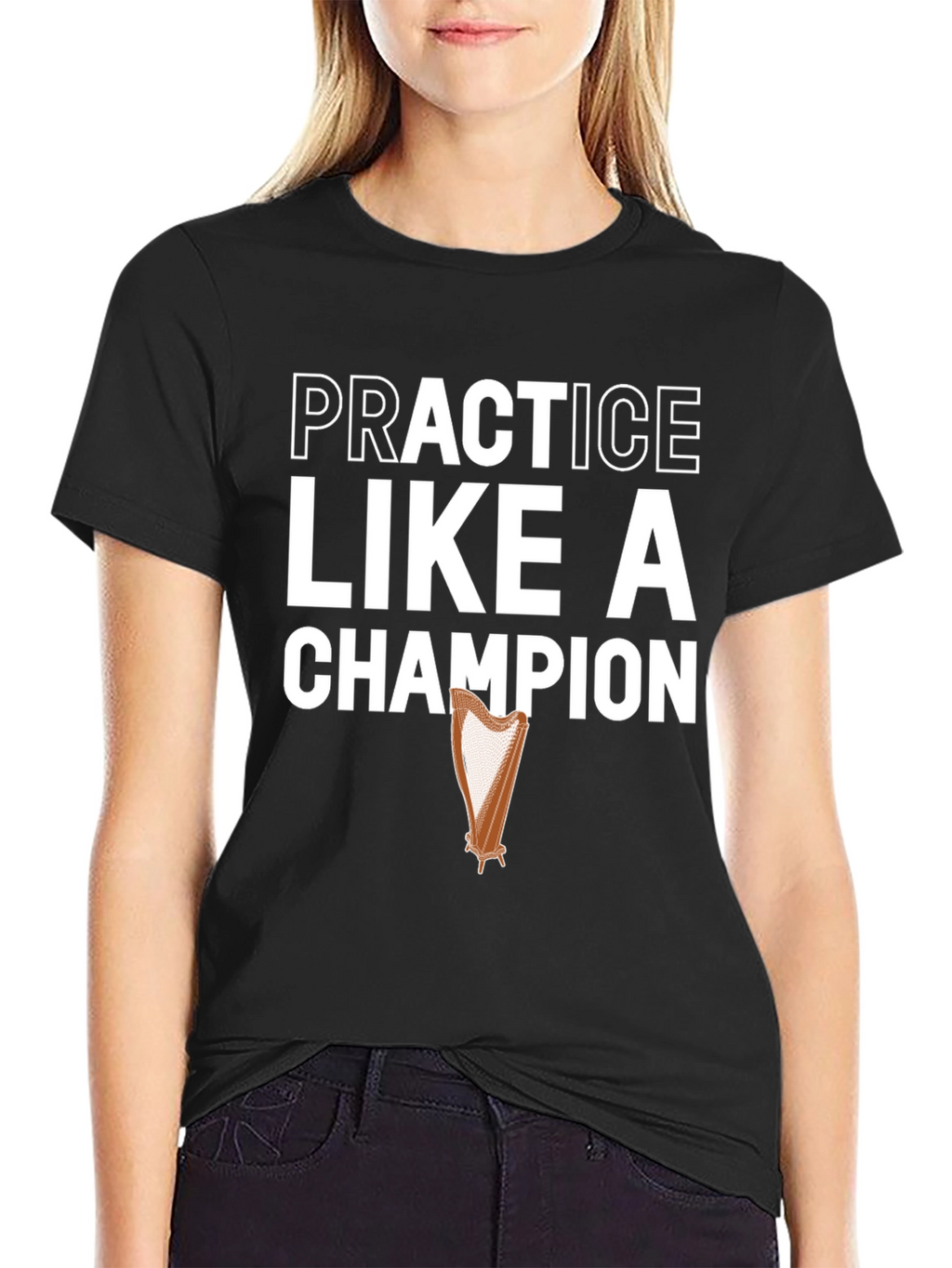 Practice Like a Champion Harp Graphic T-Shirt