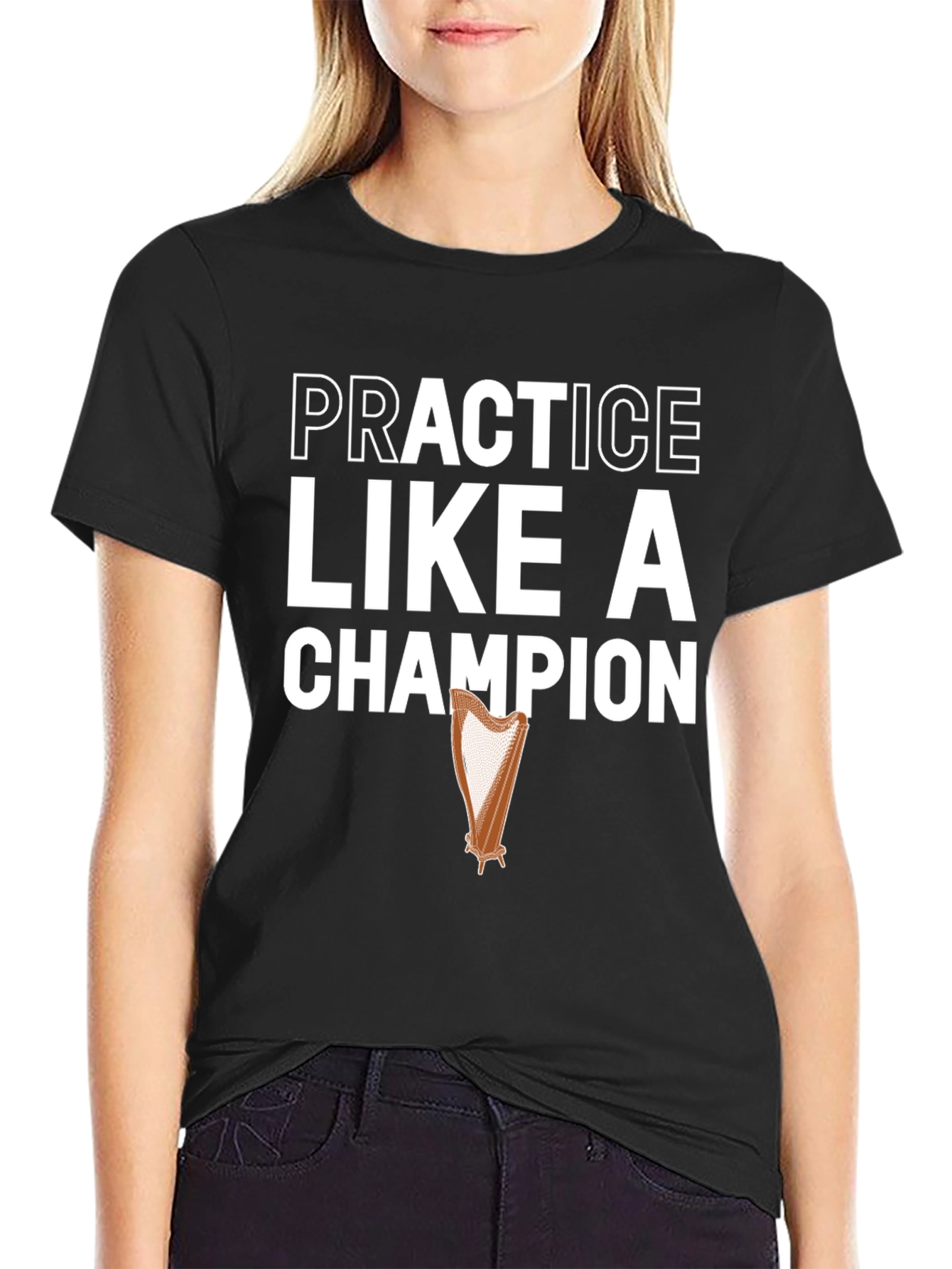 Practice Like a Champion Harp Graphic T-Shirt