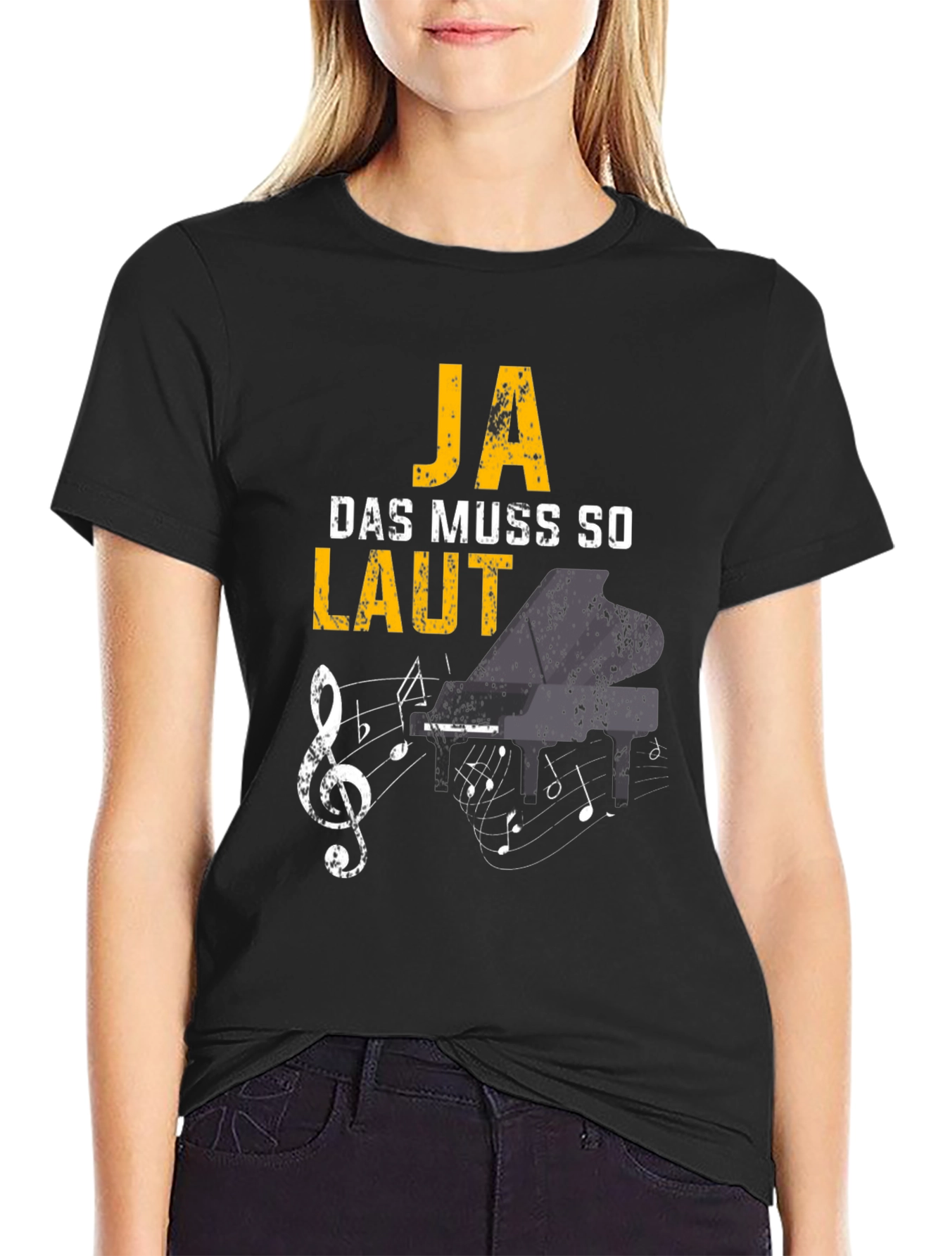 Ja Das Muss So Laut T-Shirt | Piano Music Tee