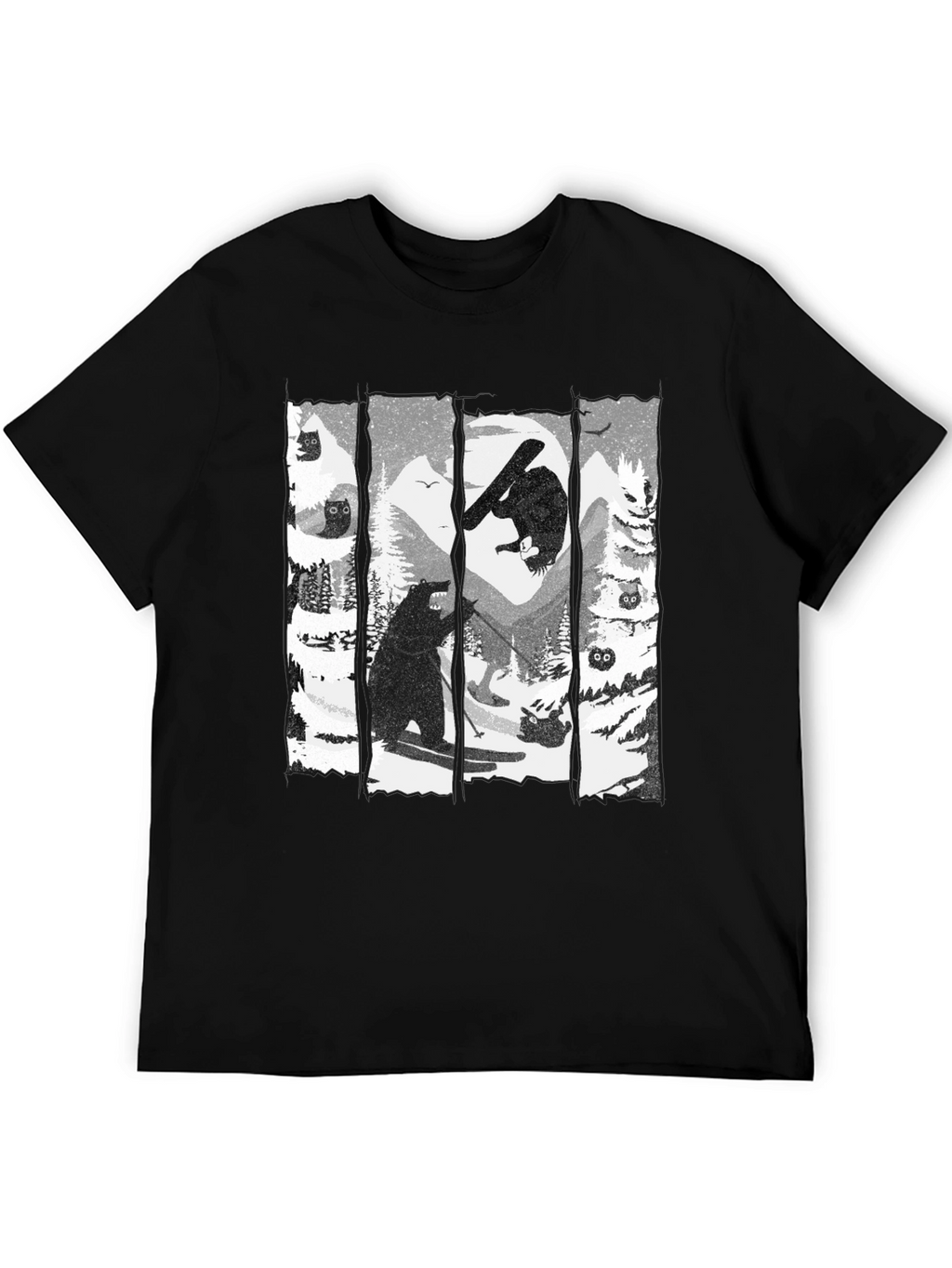 Skiing Bear Graphic T-Shirt