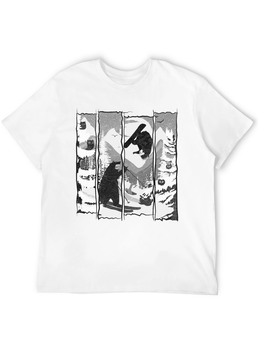 Skiing Bear Graphic T-Shirt