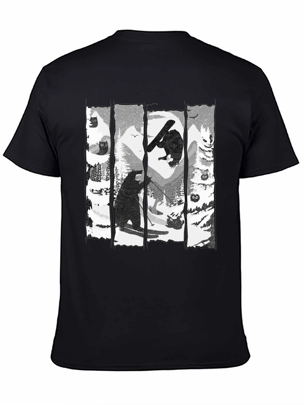 Skiing Bear Graphic T-Shirt