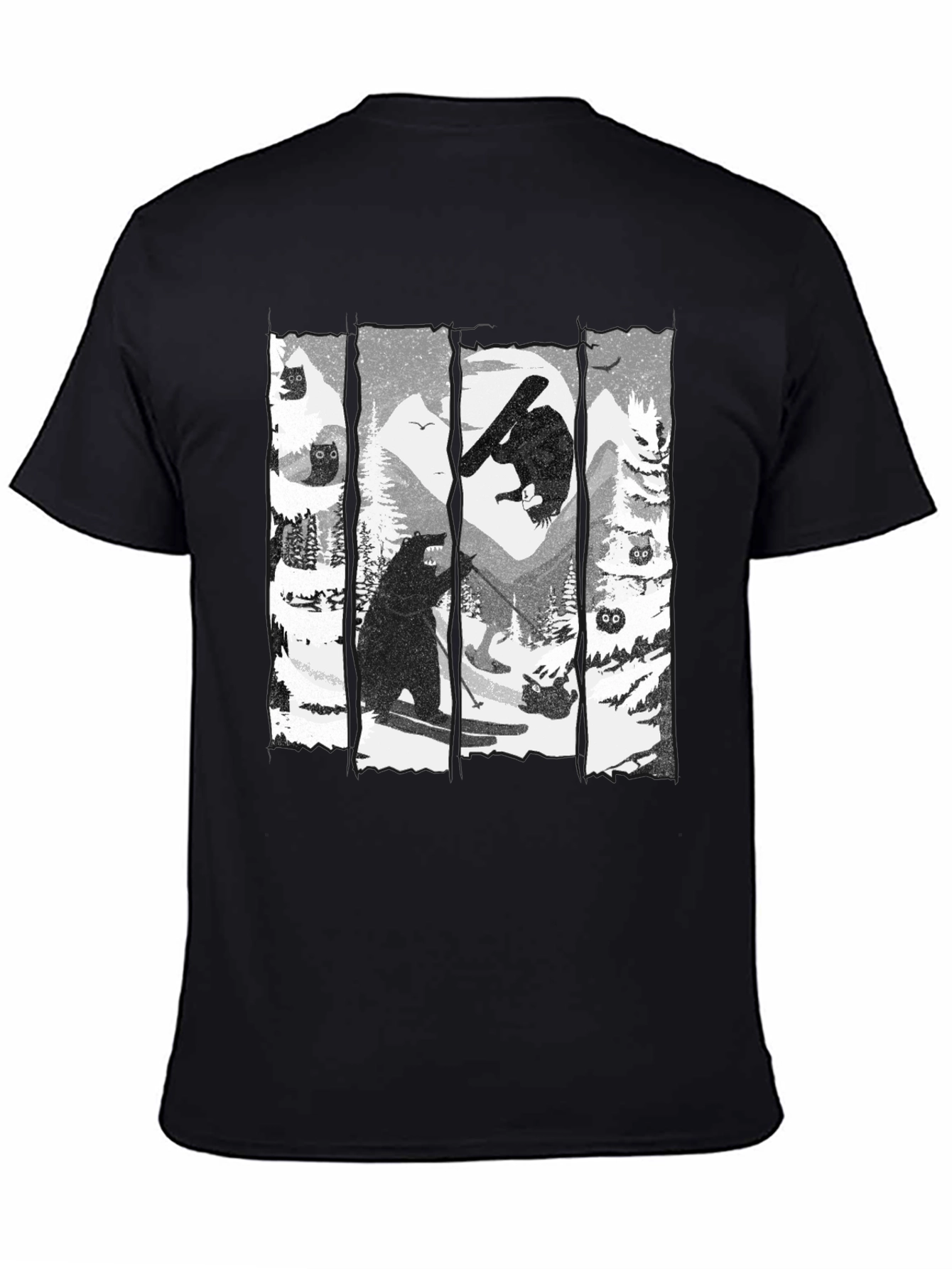 Skiing Bear Graphic T-Shirt
