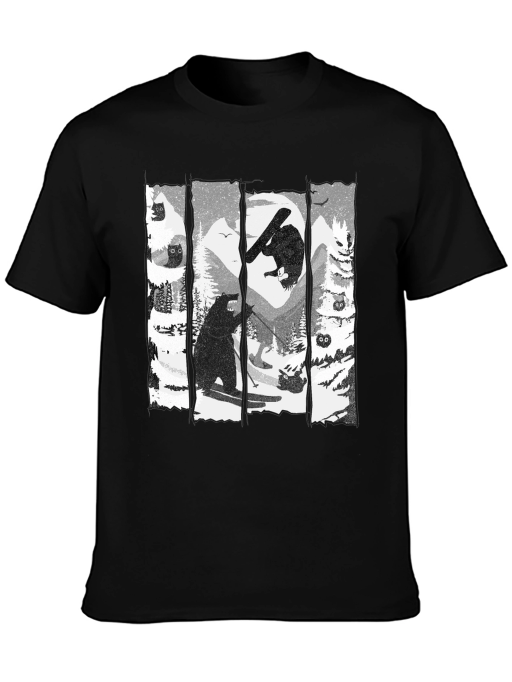 Skiing Bear Graphic T-Shirt