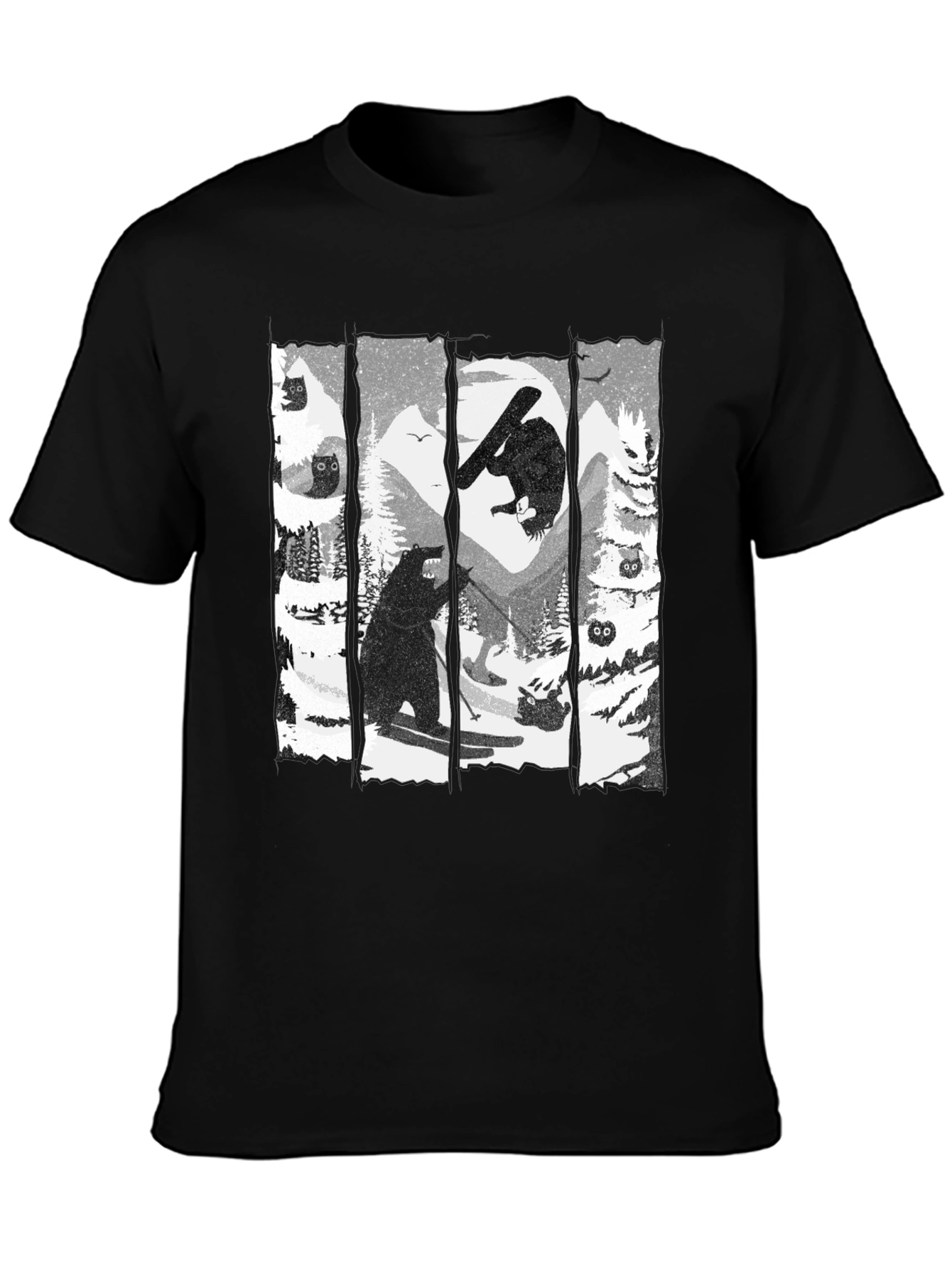Skiing Bear Graphic T-Shirt