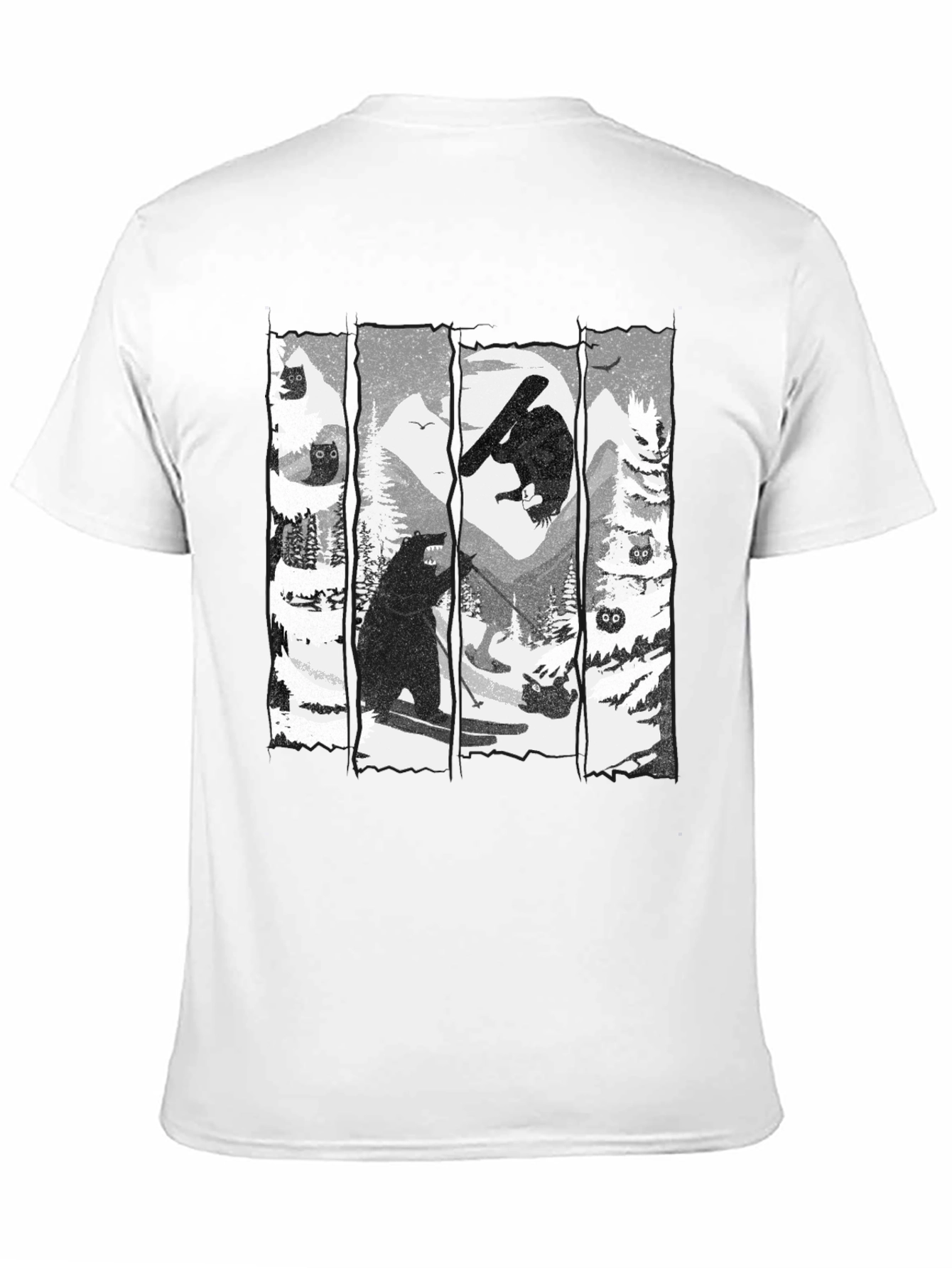 Skiing Bear Graphic T-Shirt