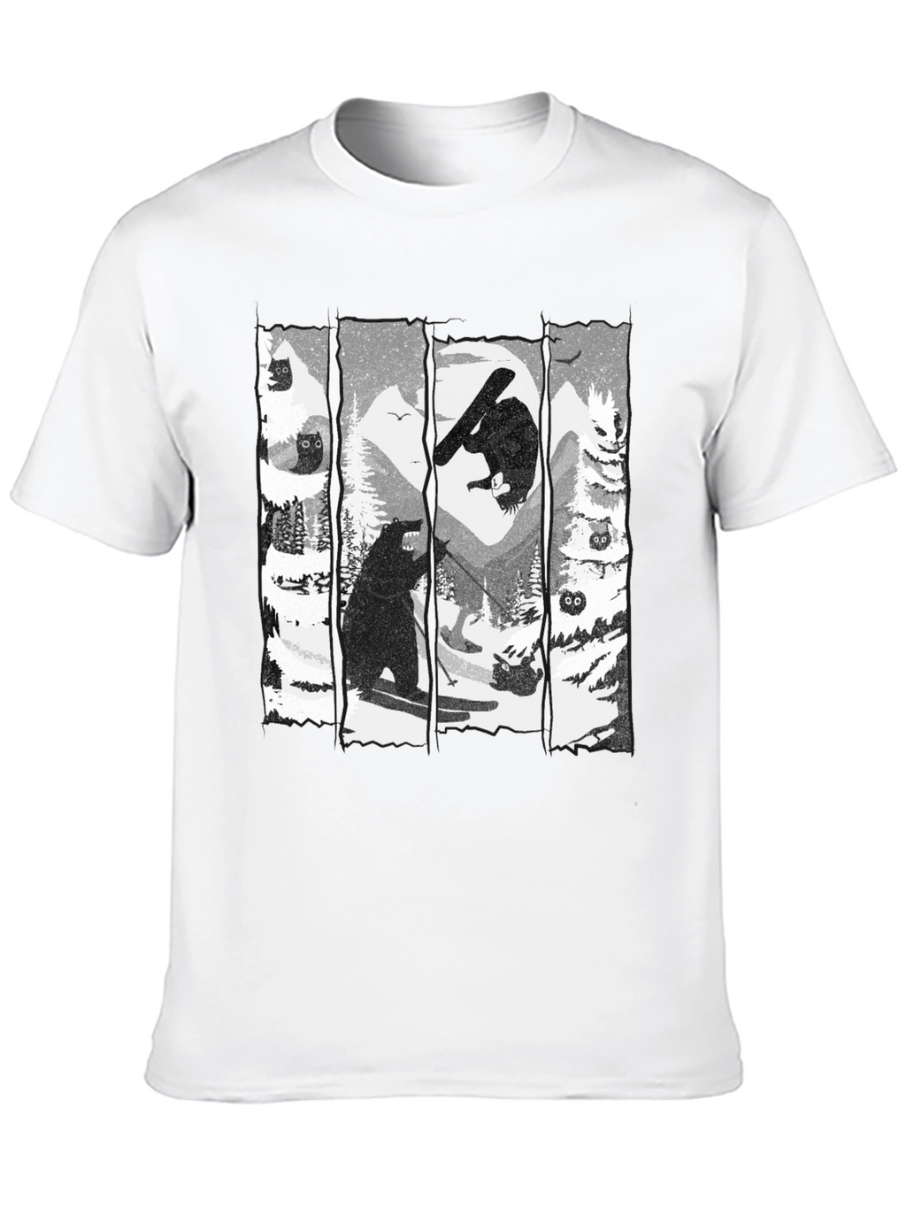 Skiing Bear Graphic T-Shirt