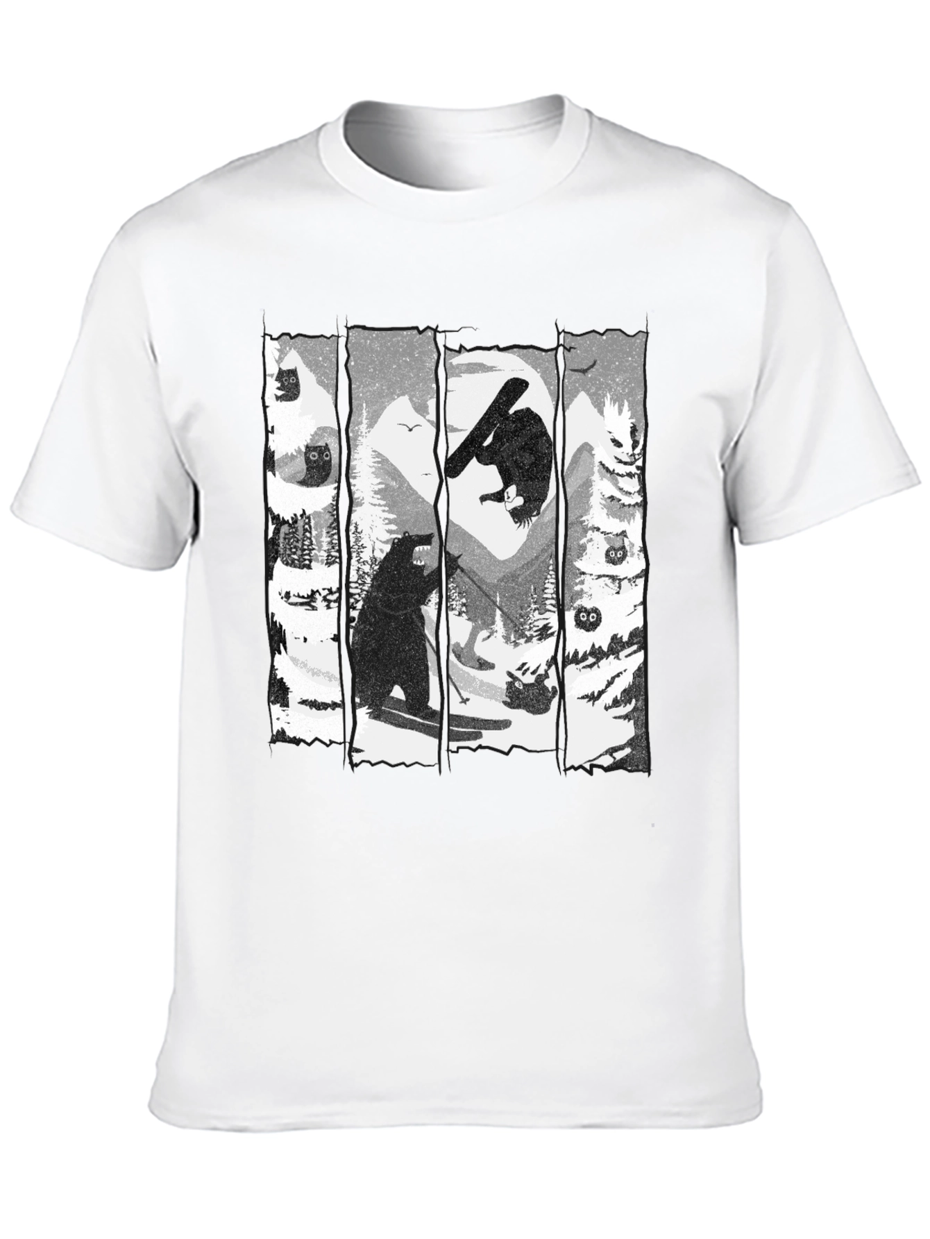 Skiing Bear Graphic T-Shirt