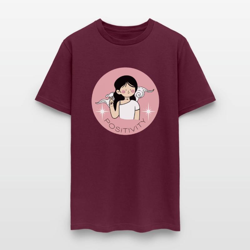 Purple White Illustration Girl Positive