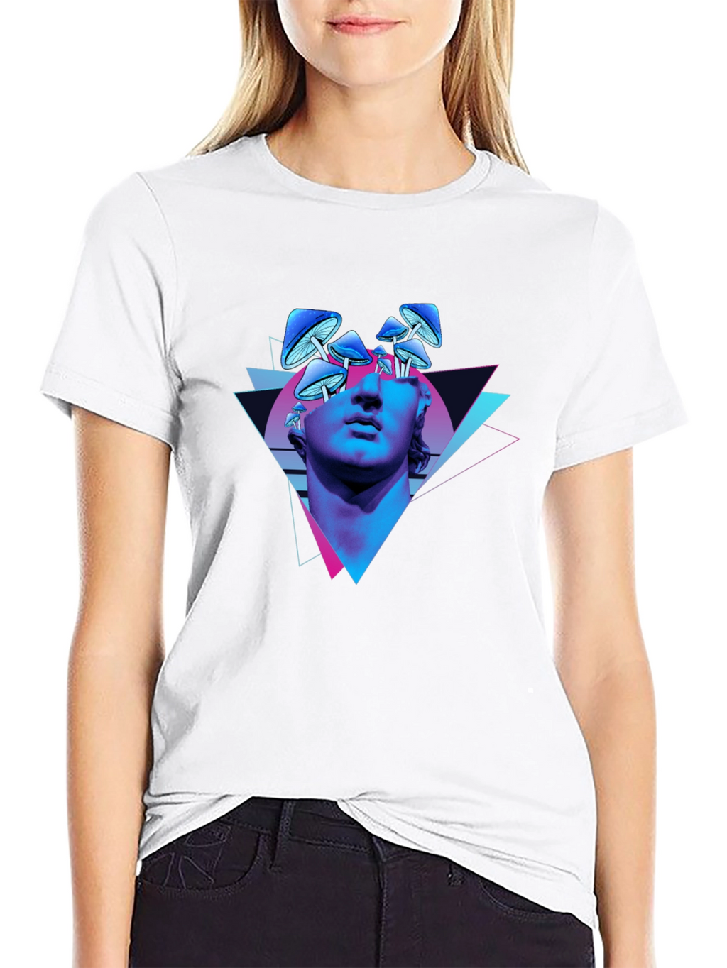 Psychedelic Mushroom Statue Graphic Tee