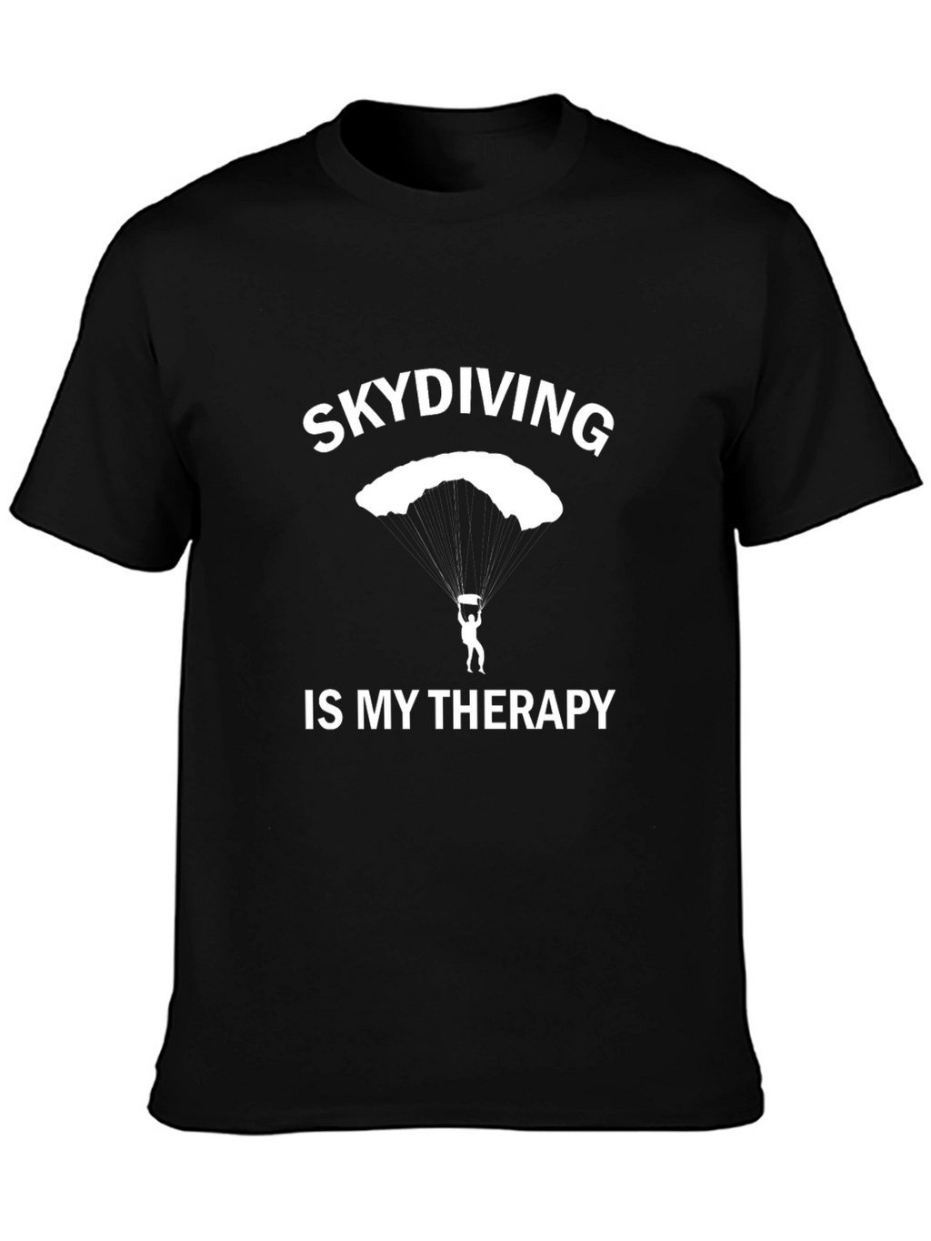 Skydiving Therapy Black T-Shirt