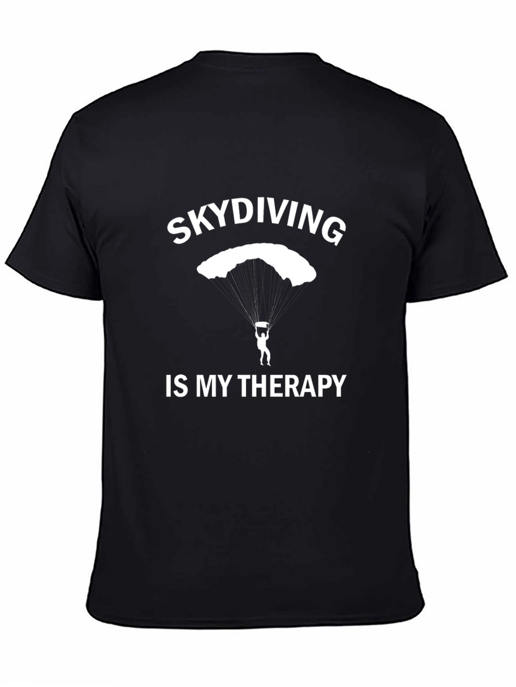 Skydiving Therapy Black T-Shirt