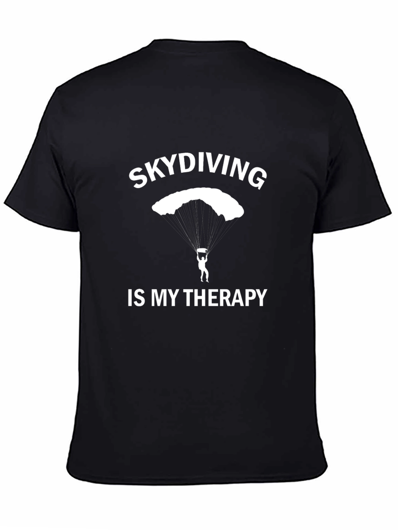Skydiving Therapy Black T-Shirt
