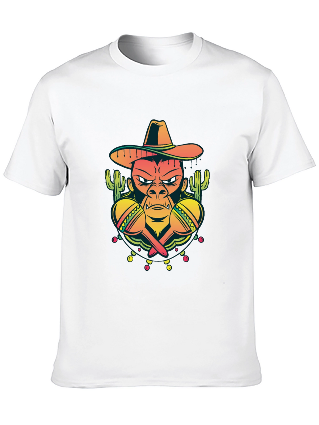 Mexican Gorilla Graphic T-Shirt - Black