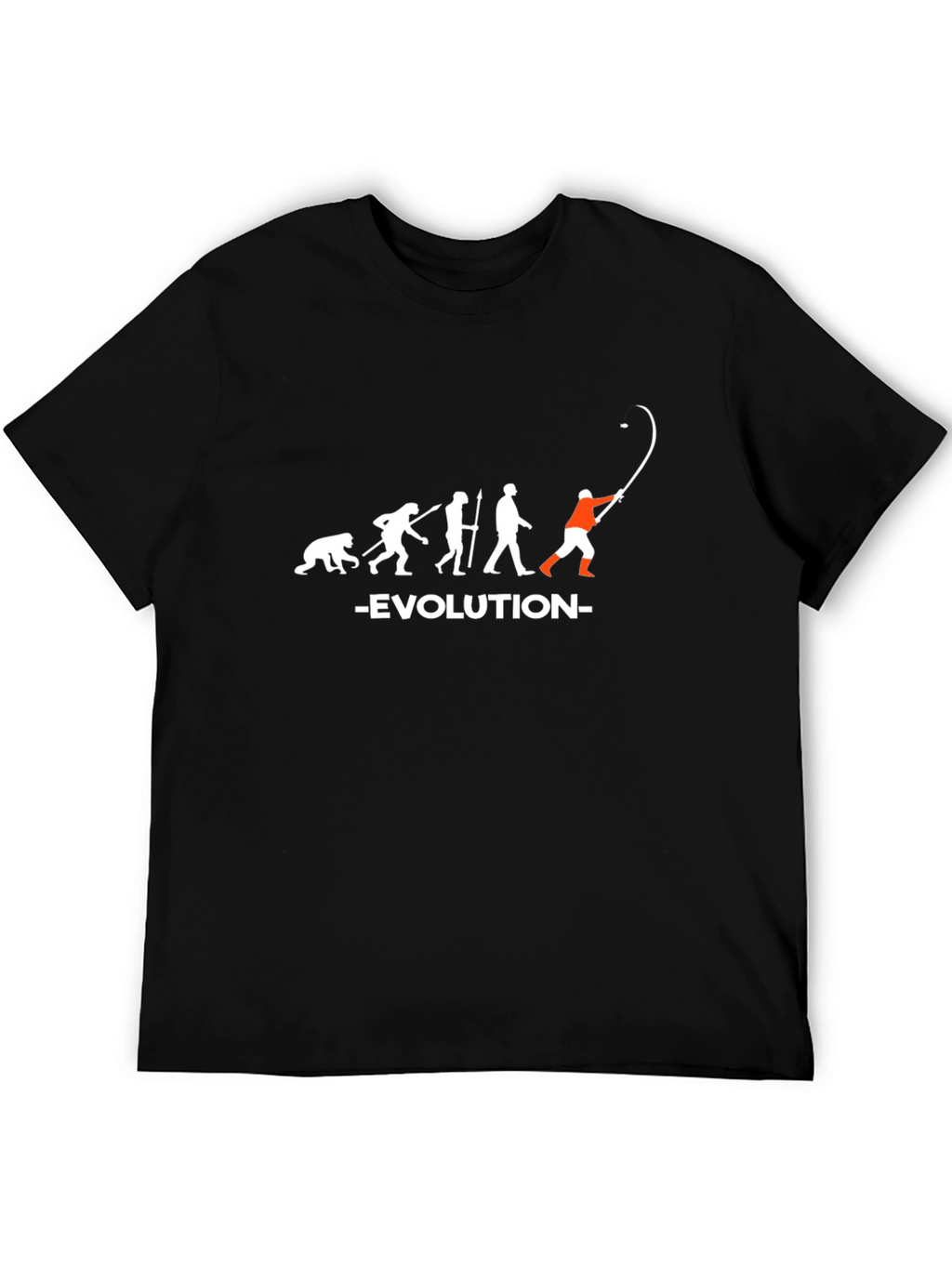Evolution of Fishing Black T-Shirt